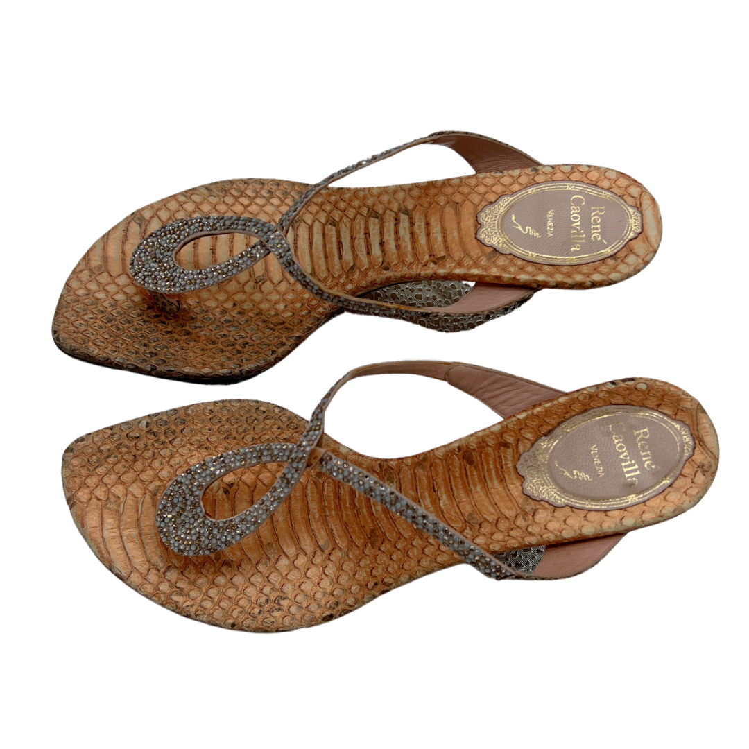 René Caovilla Snakeskin Sandals