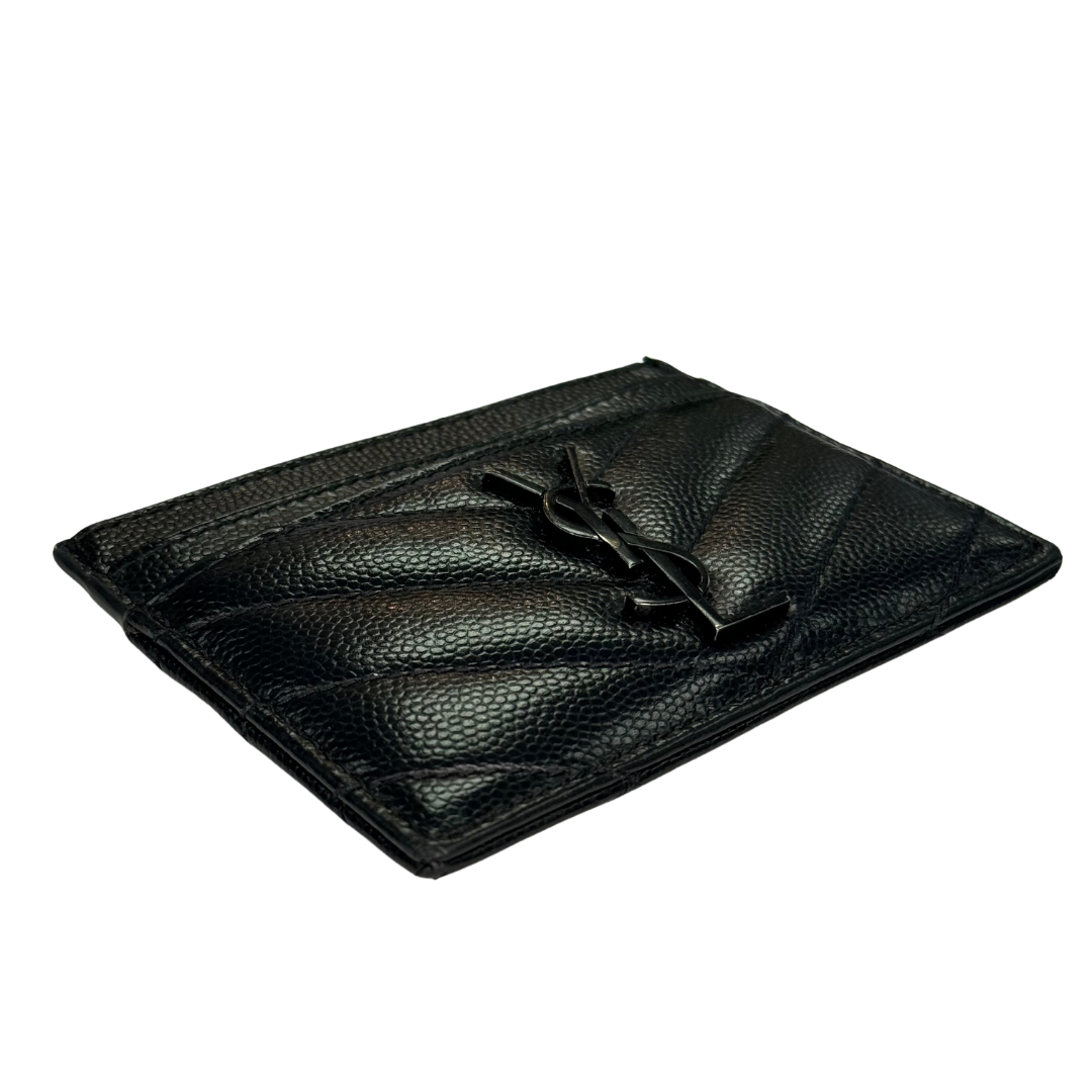 YSL Black Monogram Quilted Leather Cardholder