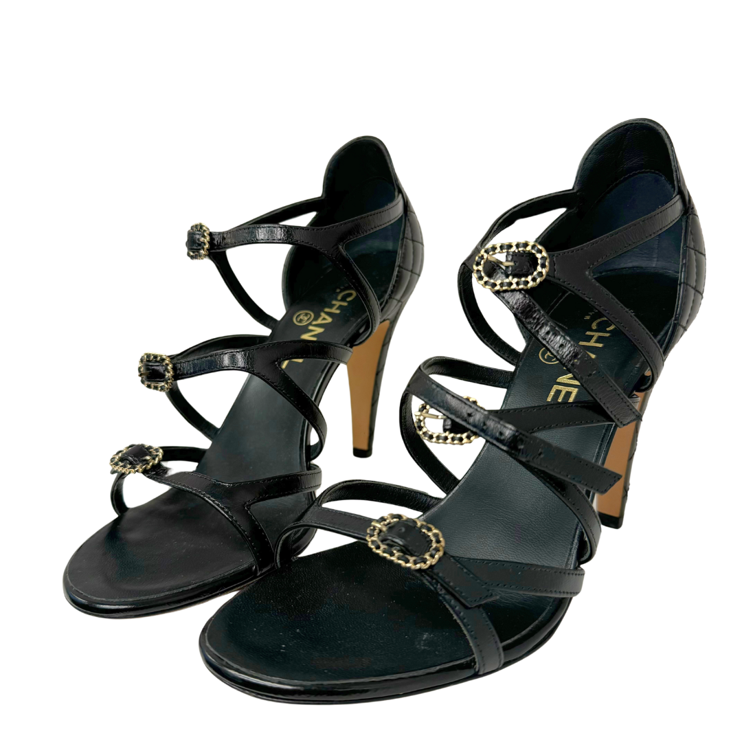 Chanel Quilted Leather Strappy Heels