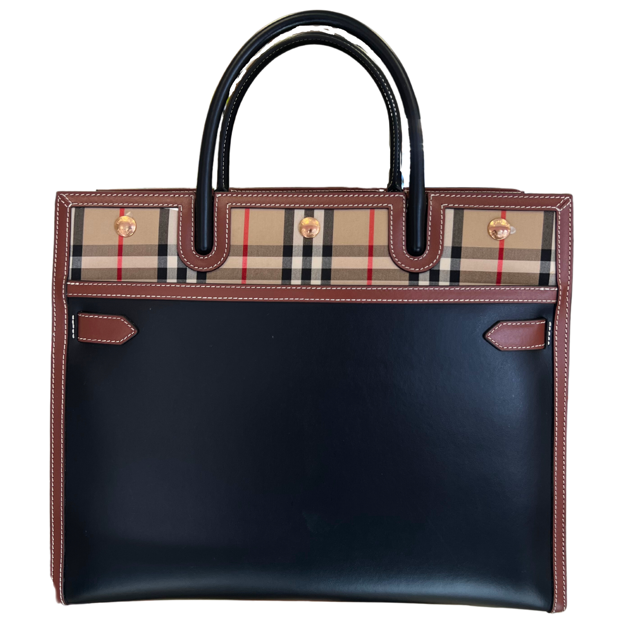 Burberry Check Title Tote Bag