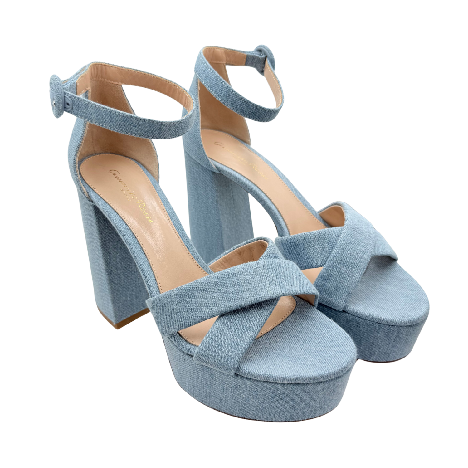 Gianvito Rossi Sheridan Platform Sandals Denim