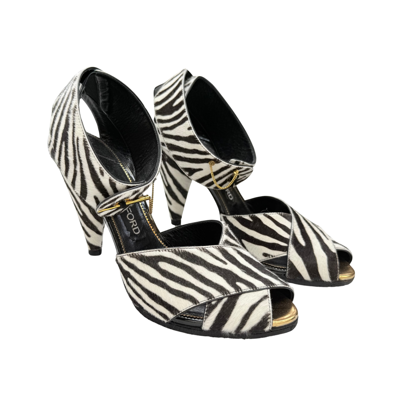 Tom Ford Ponyhair Animal Print Heeled Sandals