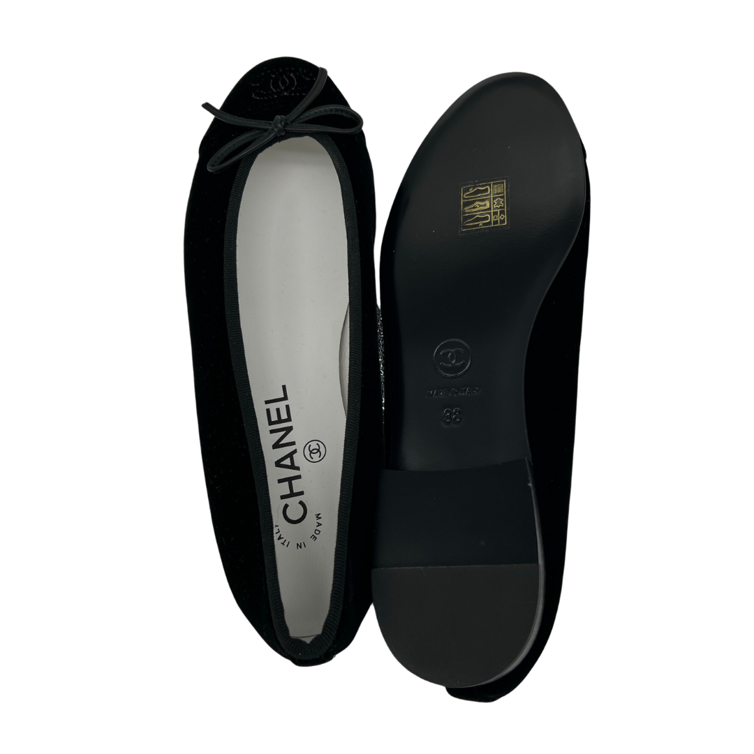 Chanel Velvet Ballet Flats