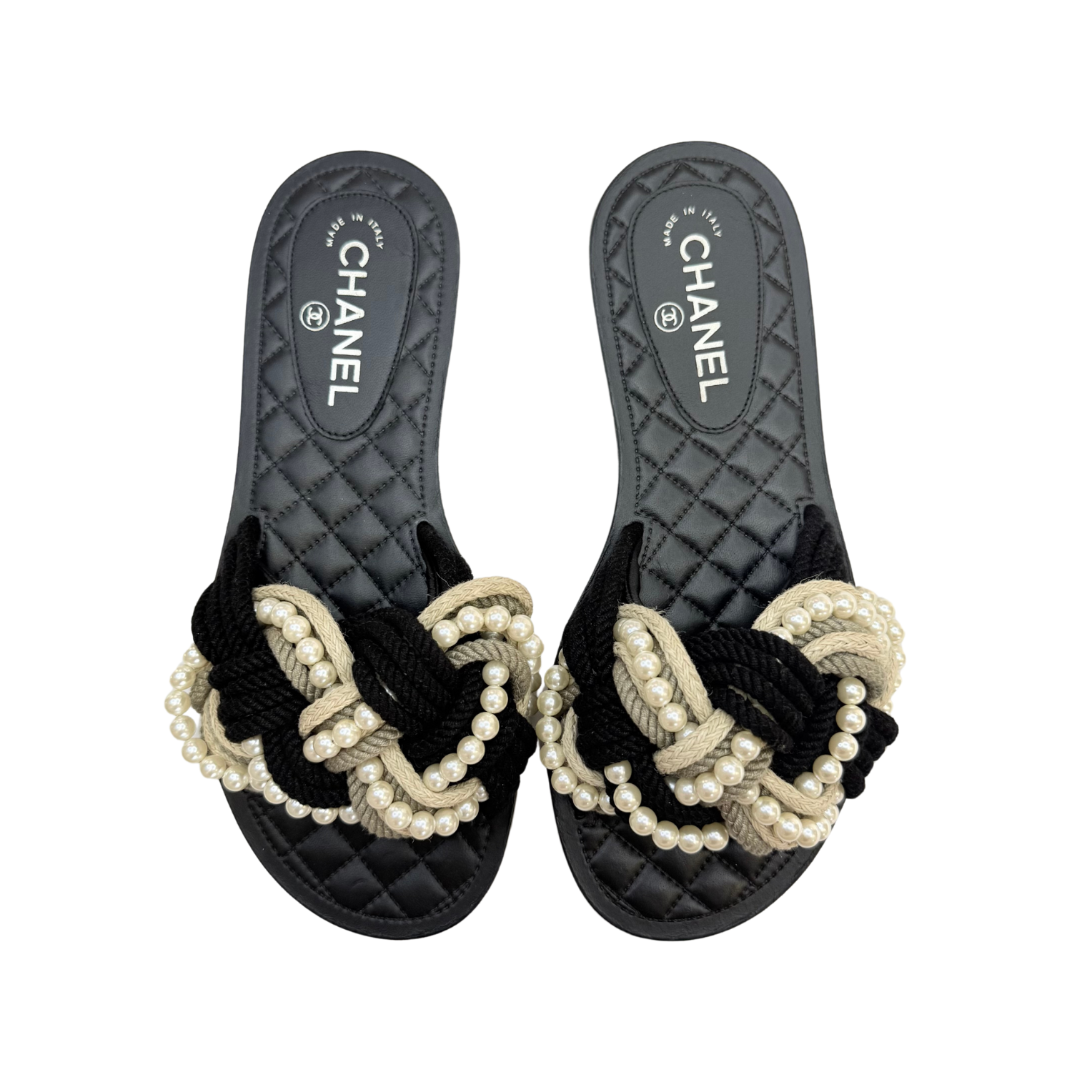 Chanel Two Tone Cuba Slides