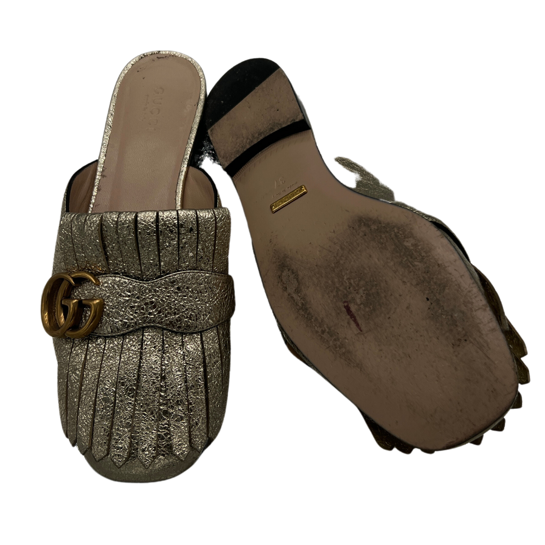 Gucci Marmont Fringed Mules