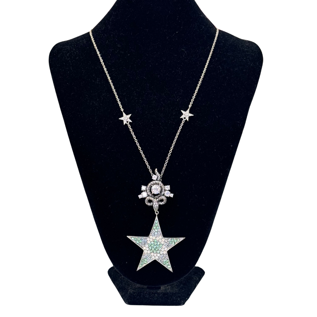 Roberto Cavalli Star Pendant Necklace with Crystals