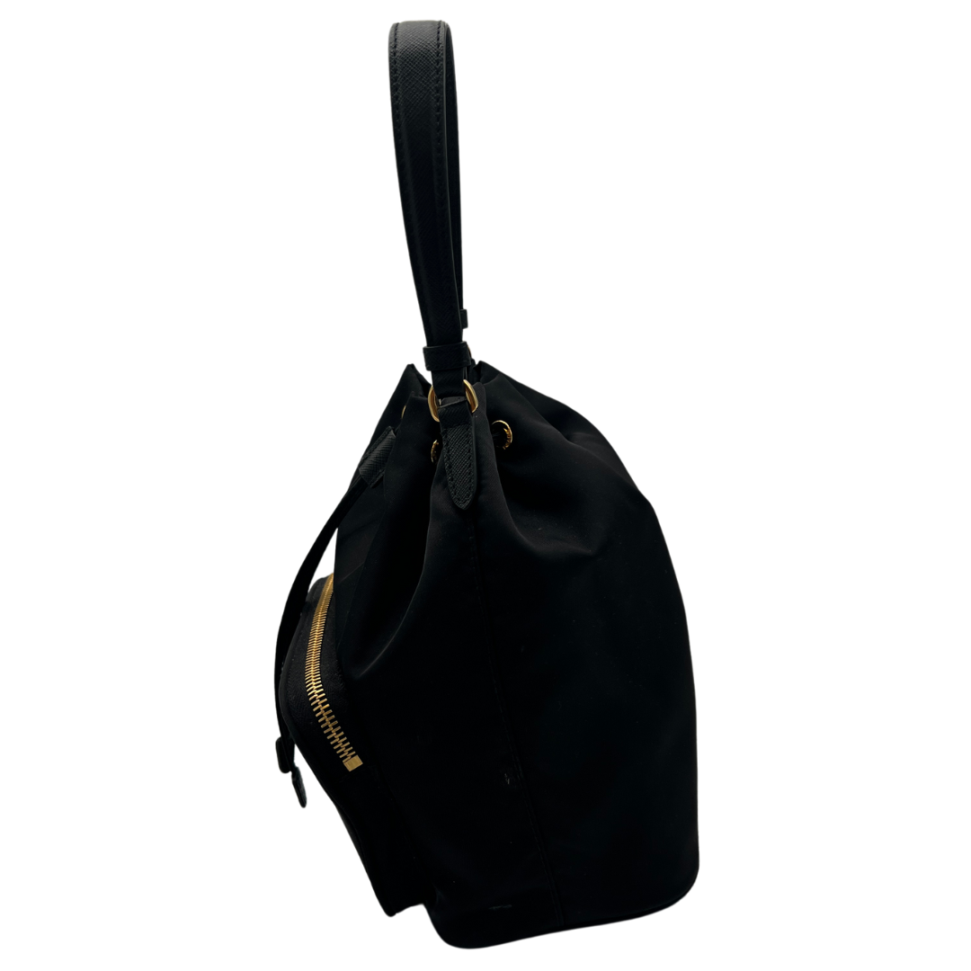 Prada Black Duet Re-Nylon Bucket Bag