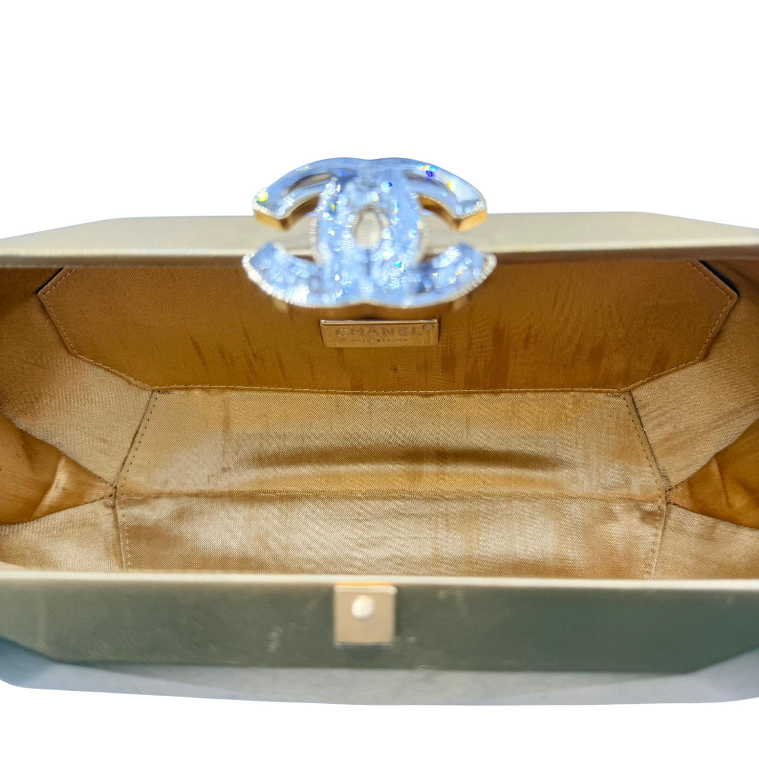 Chanel Vintage Limited Asymmetric Gold Bar Clutch