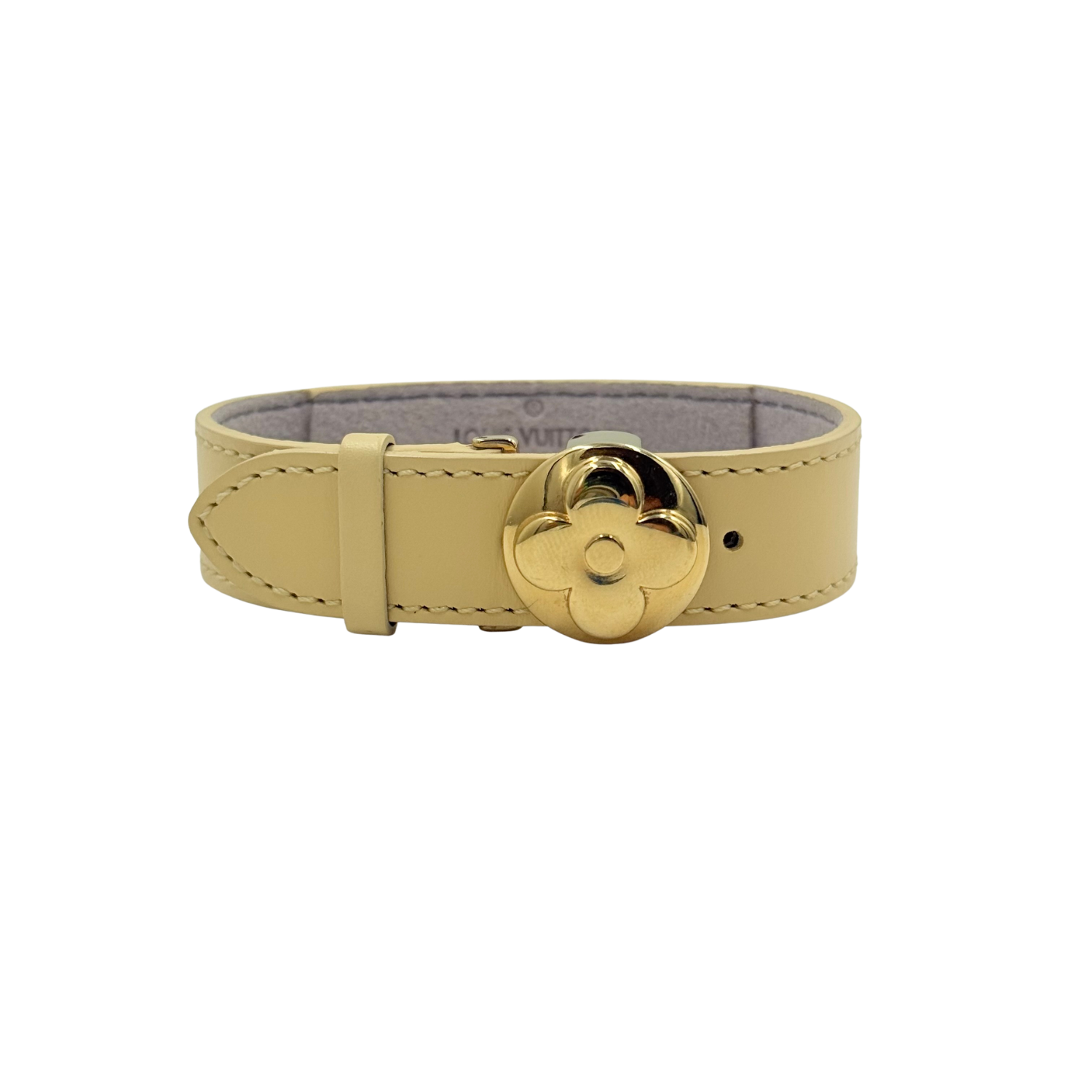 Louis Vuitton Leather Monogram Wish Bracelet Gold