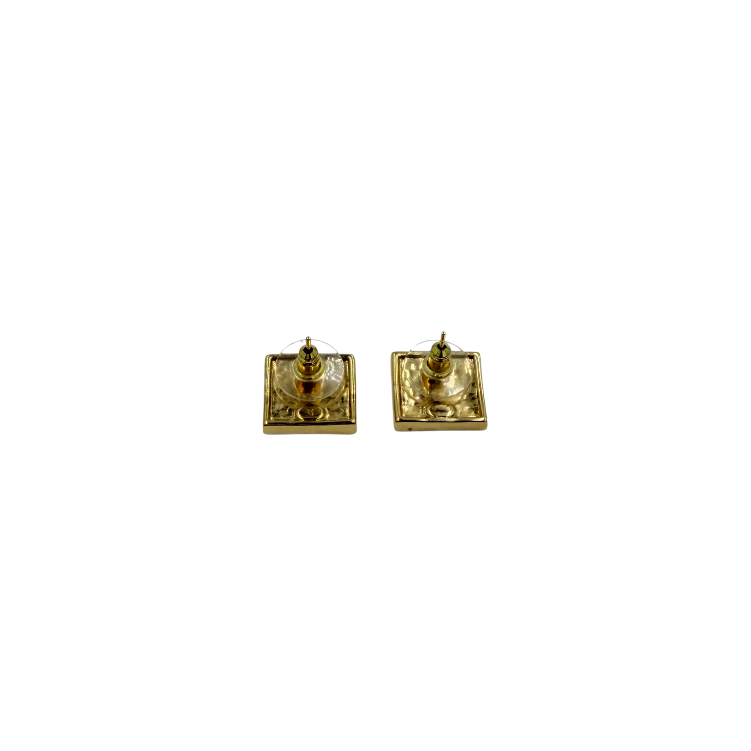 Small Square CC Stud Earrings