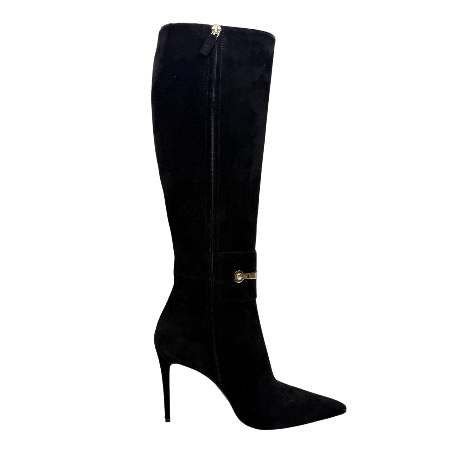 Gucci Malaga Kid Knee High Stiletto Boots Black