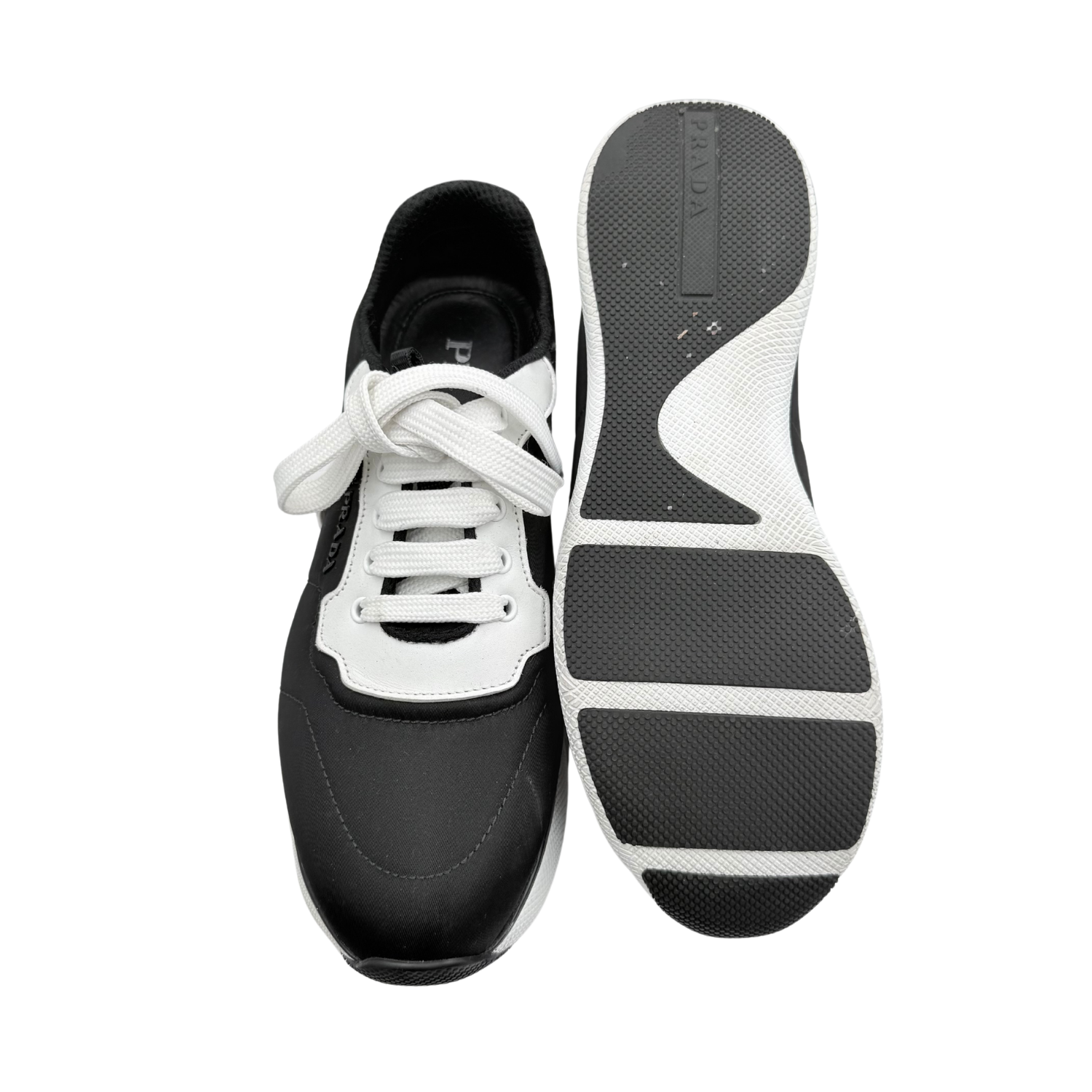 Prada Lace Up Nylon Sneaker Black