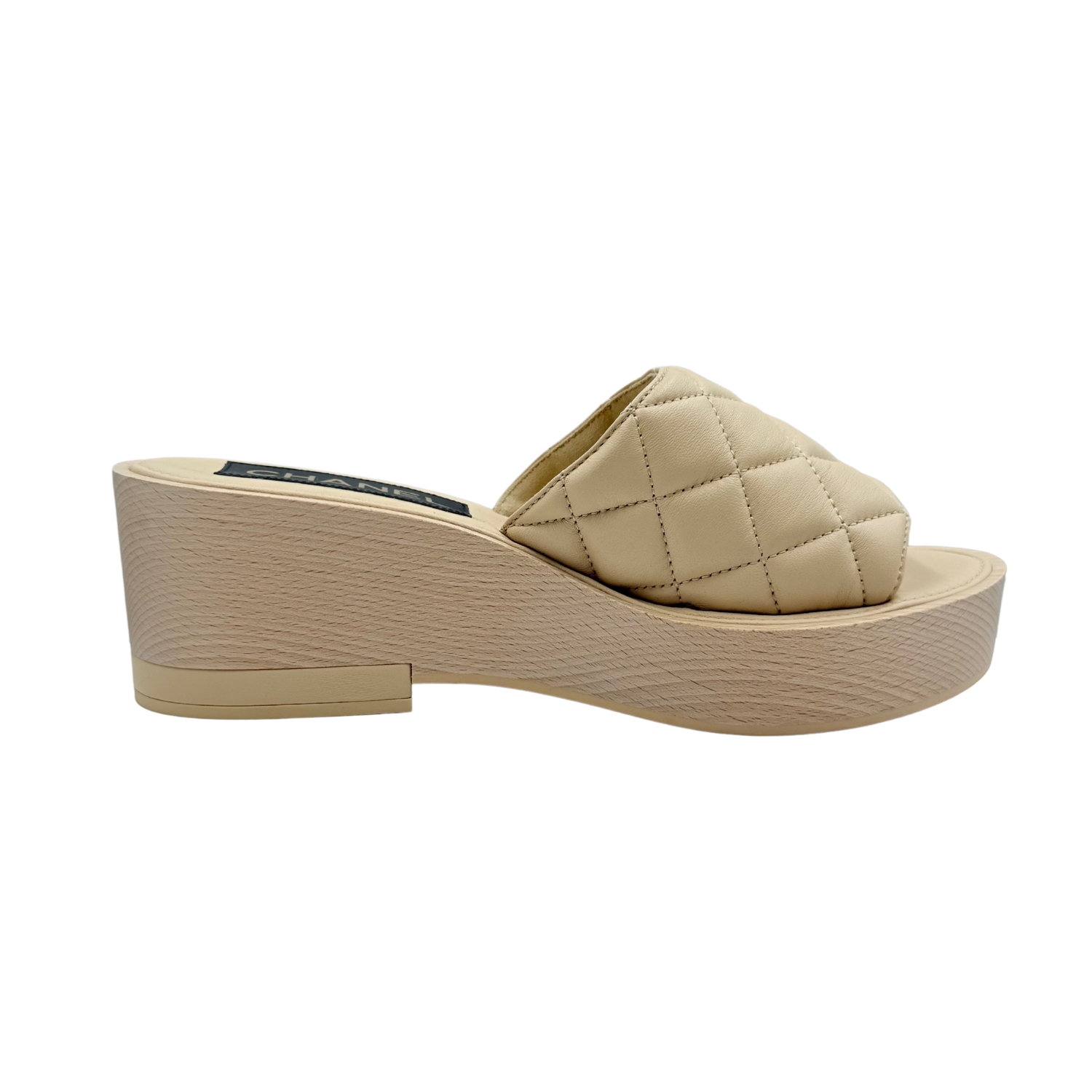 Chanel CC Platform Espadrilles Beige