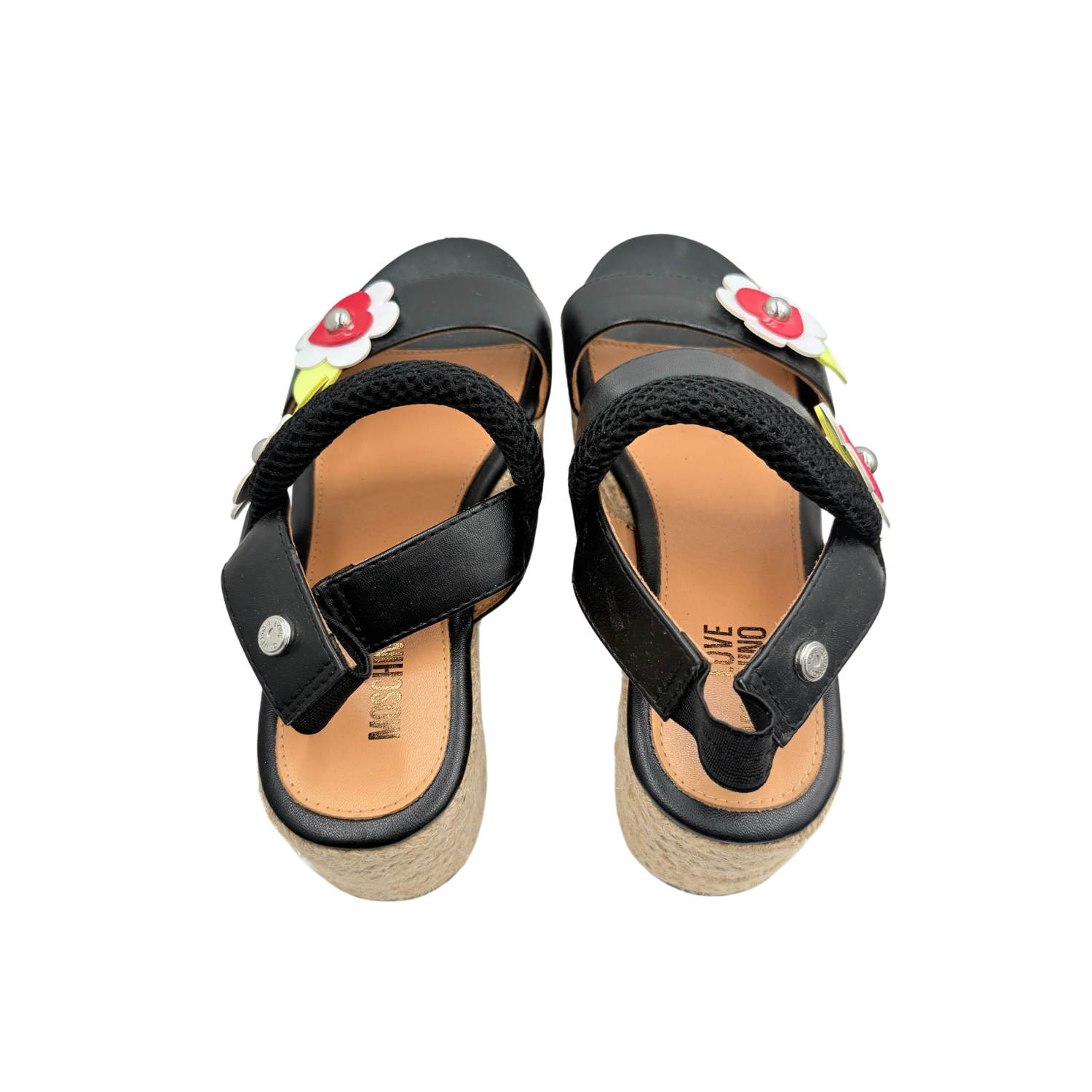Moschino Flower Applique Wedges Black