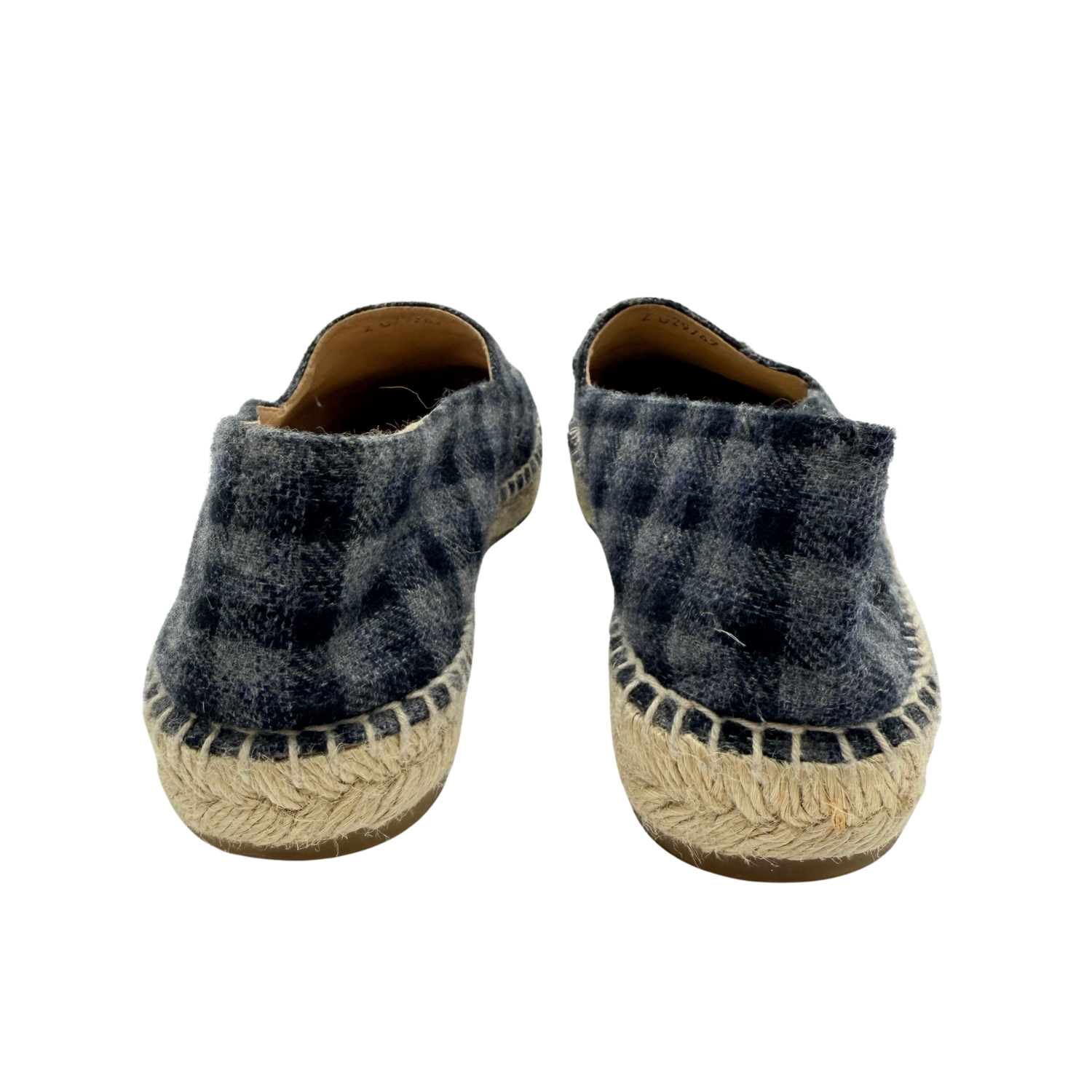 Chanel CC Flannel Tweed Espadrilles Black Grey