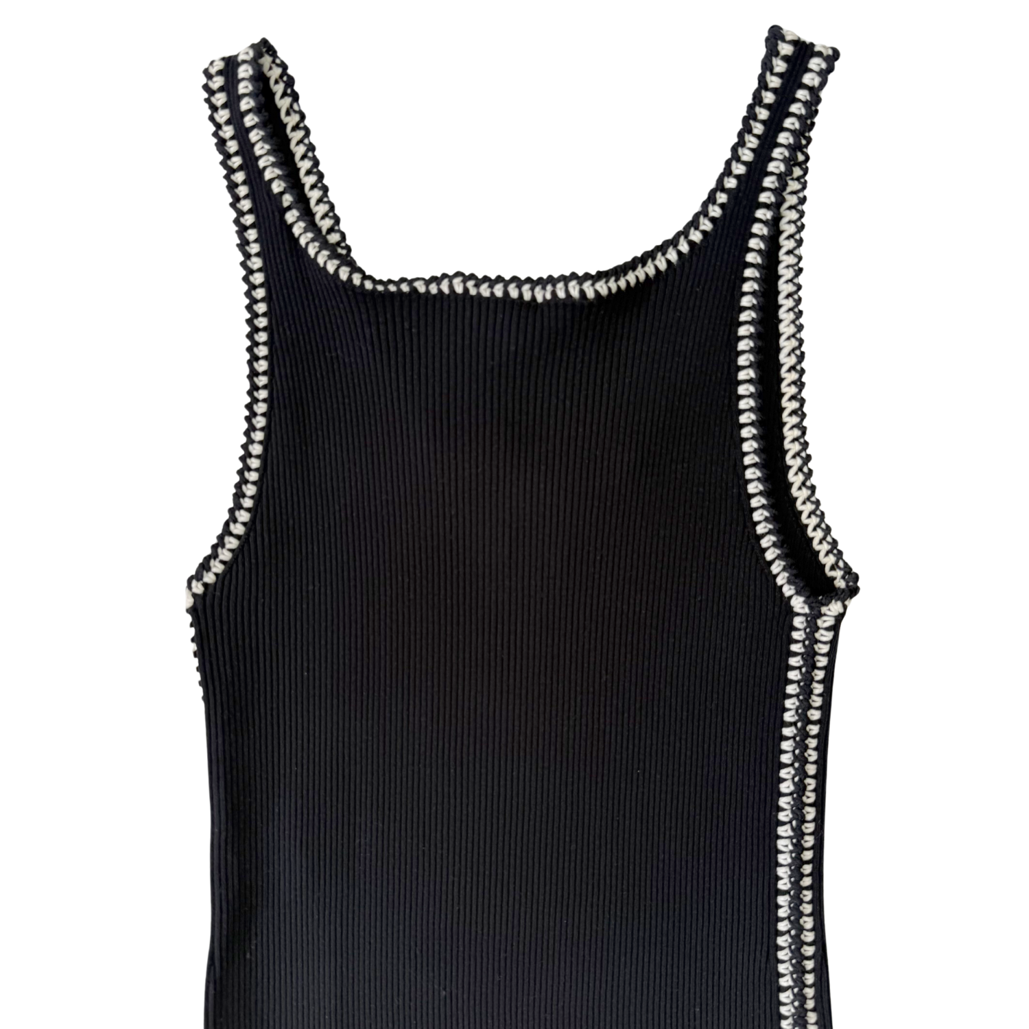 Chanel Ribbed Mini Tank Dress Black