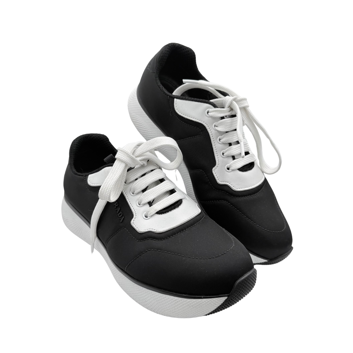 Prada Lace Up Nylon Sneaker Black
