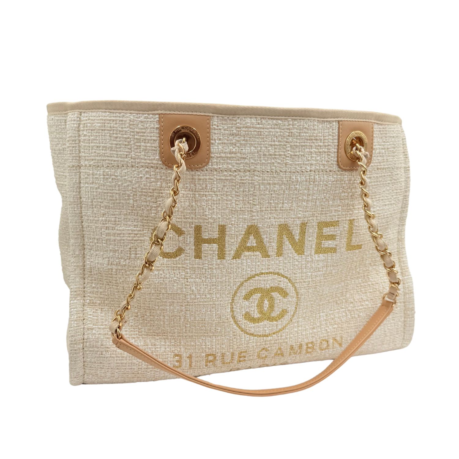 Chanel Small Deauville Tote Ivory