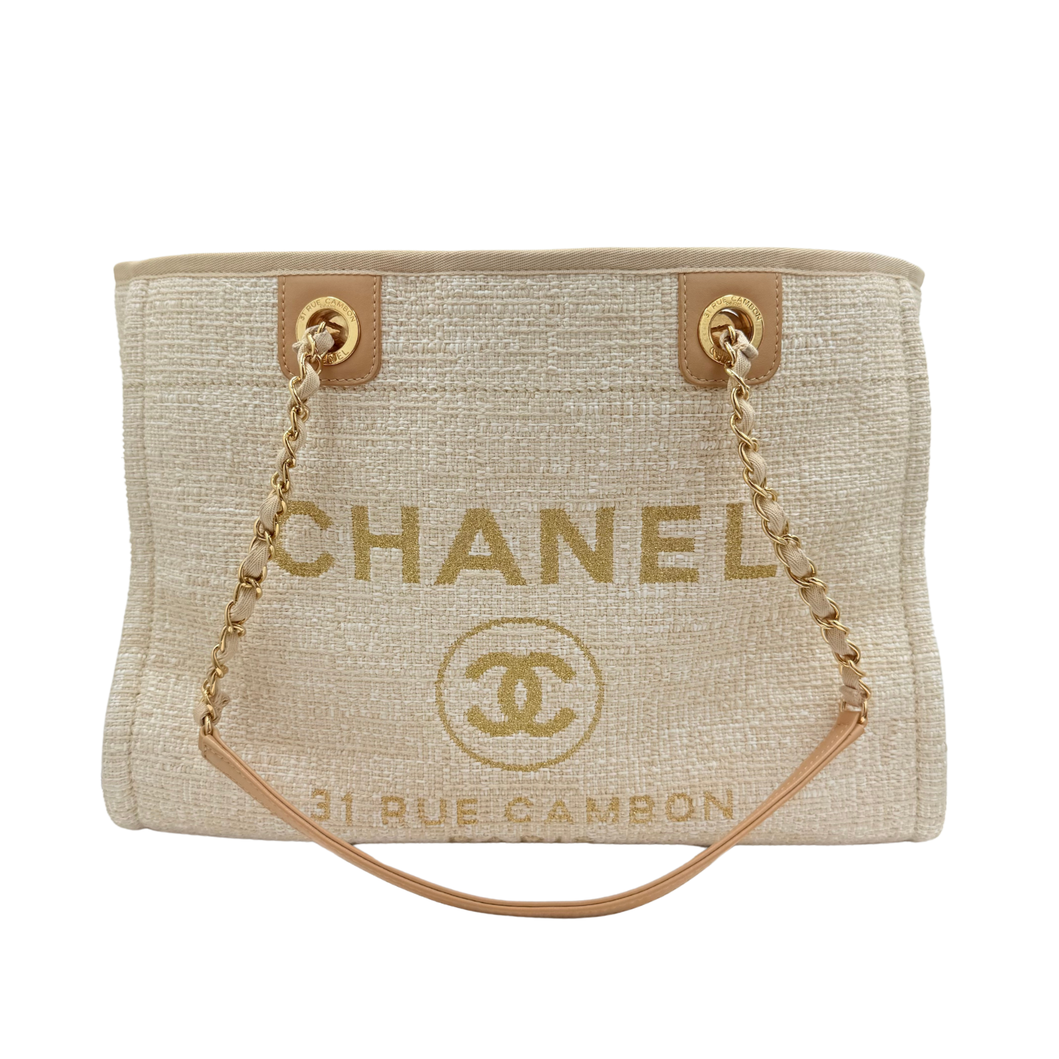 Chanel Small Deauville Tote Ivory