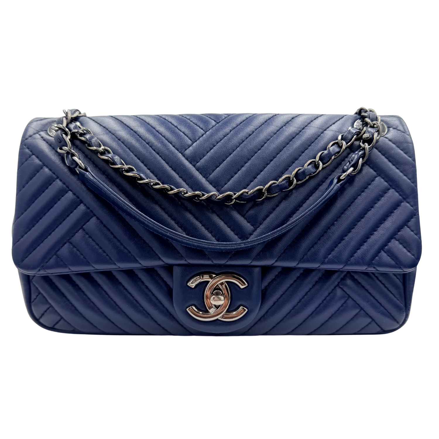 Chanel Medium CC Crossing Single Flap Bag Navy