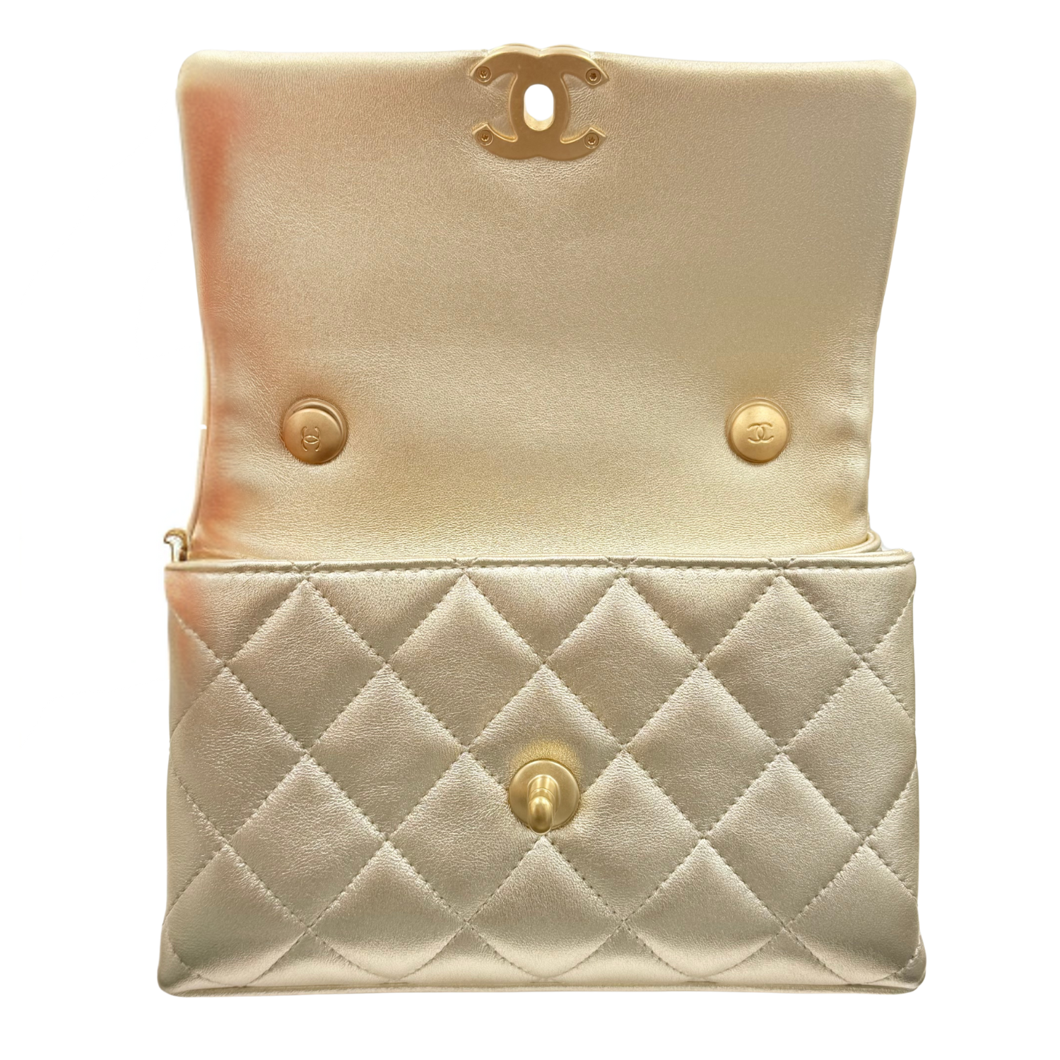 Chanel Mini Pearl Flap Bag Gold