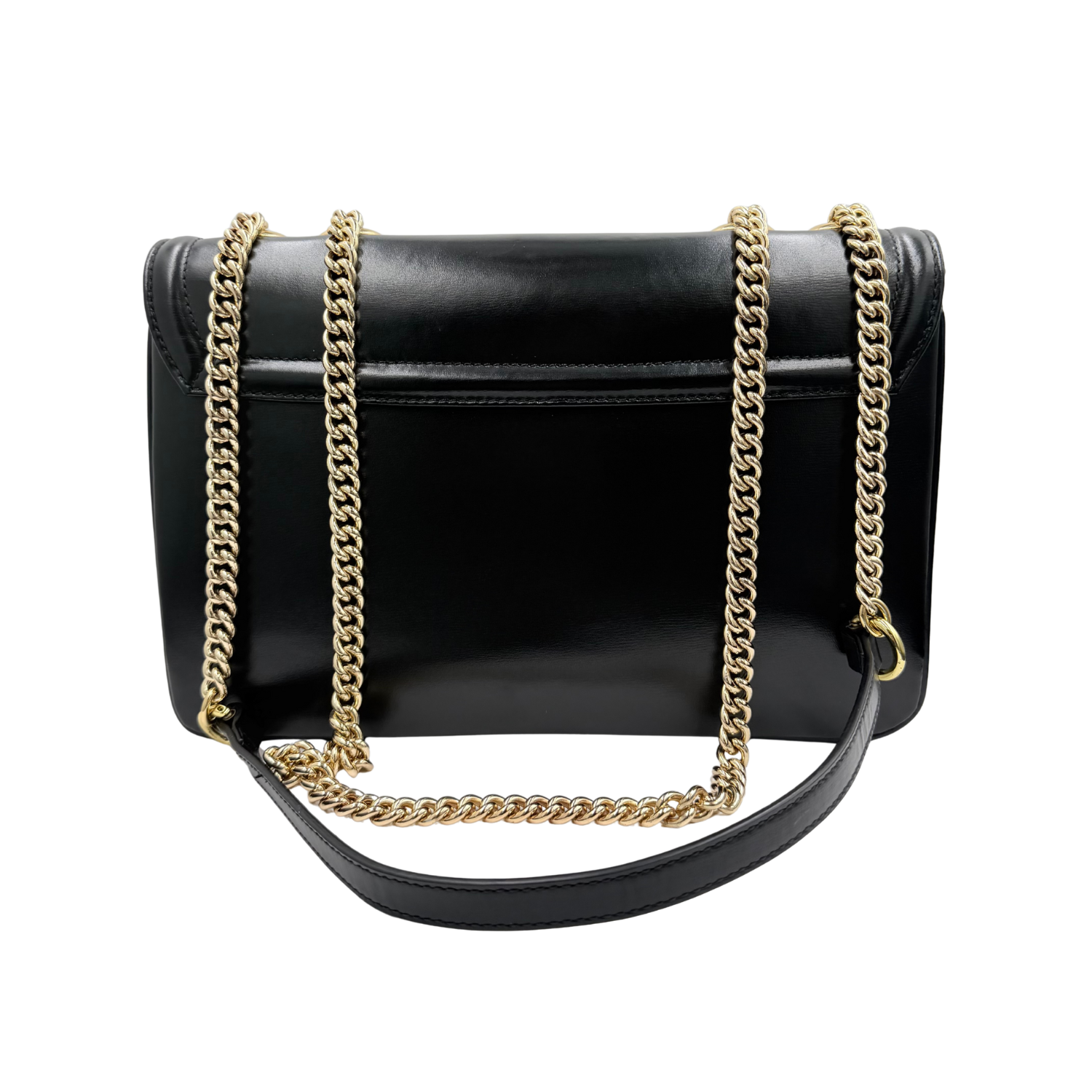 Gucci Medium Rajah Lion Head Shoulder Bag Black