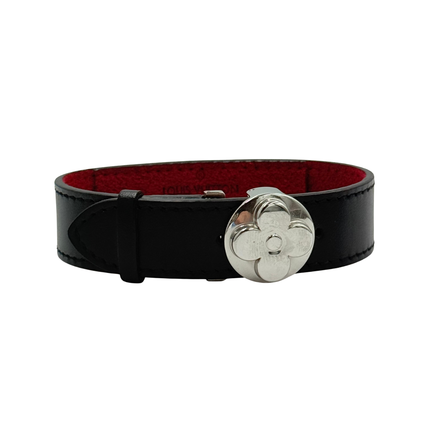 Louis Vuitton Leather Monogram Wish Bracelet Black