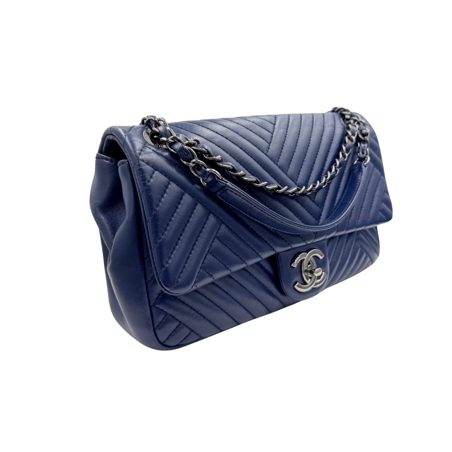 Chanel Medium CC Crossing Single Flap Bag Navy