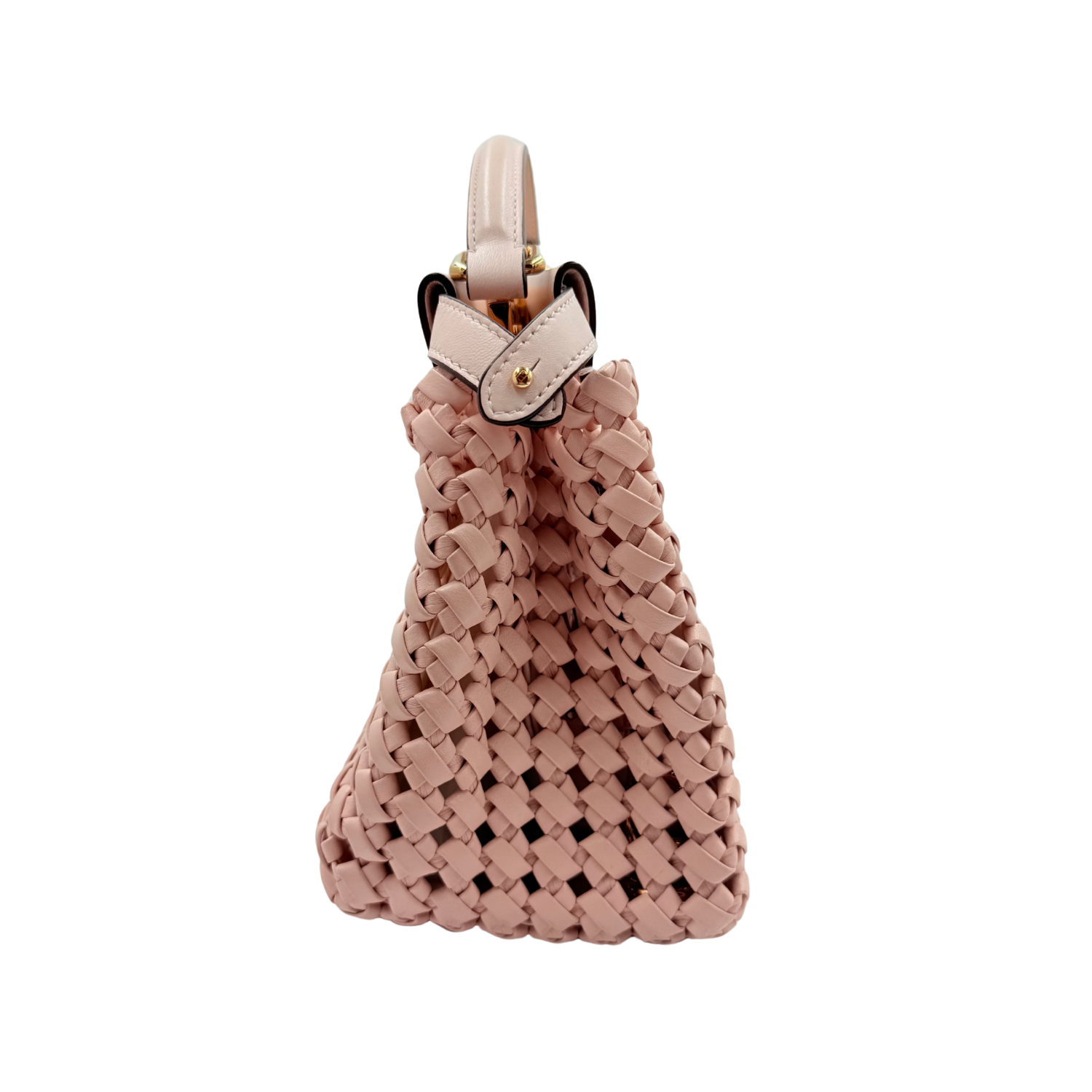 Fendi Mini Interlace Peekaboo Iconic Satchel Pink