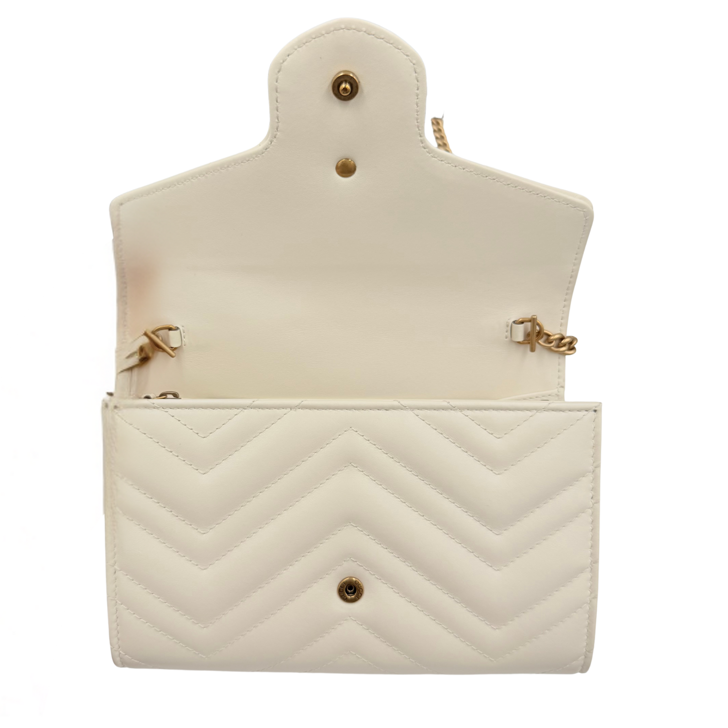 Gucci GG Marmont Wallet On Chain White