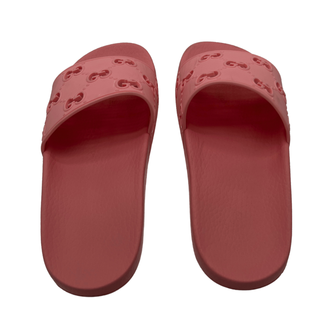 Gucci Pink Rubber Slides