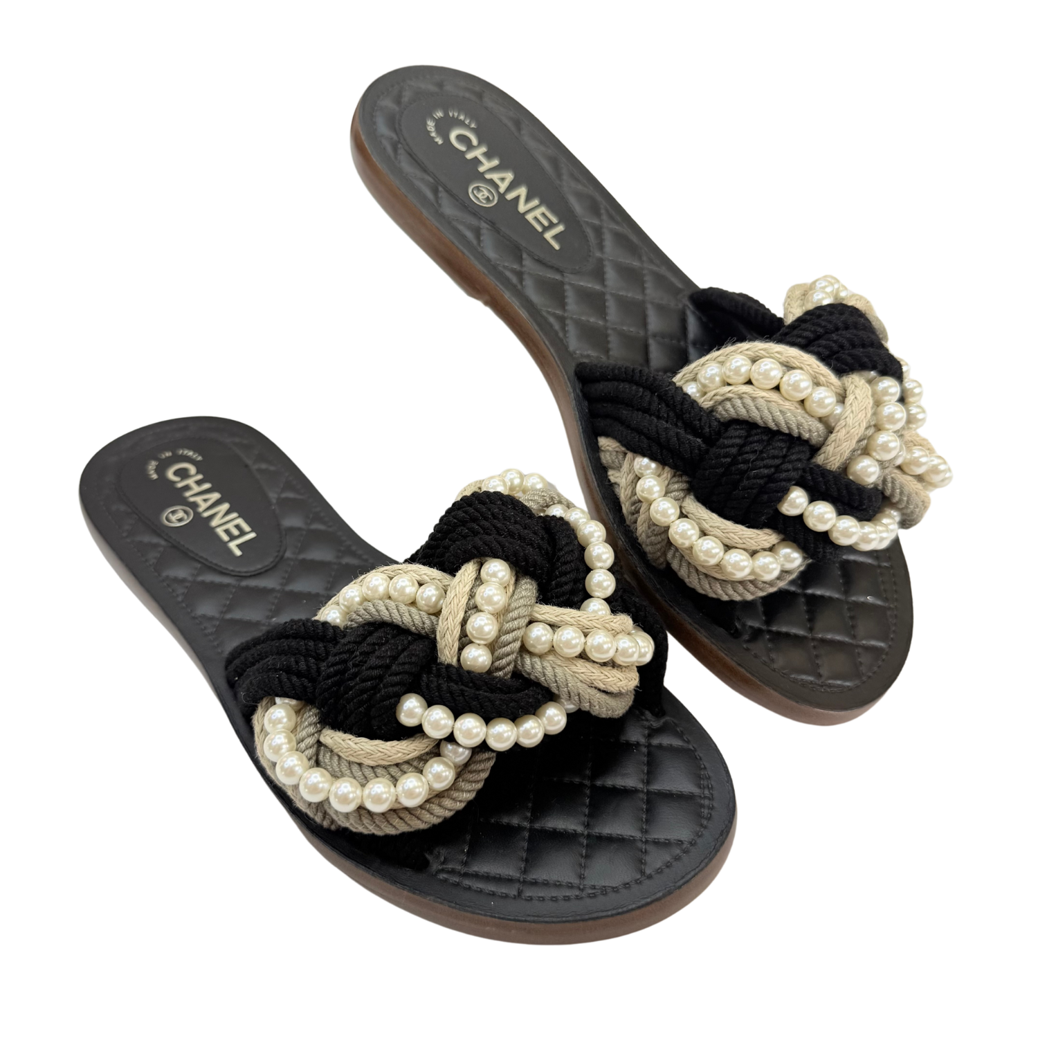 Chanel Two Tone Cuba Slides