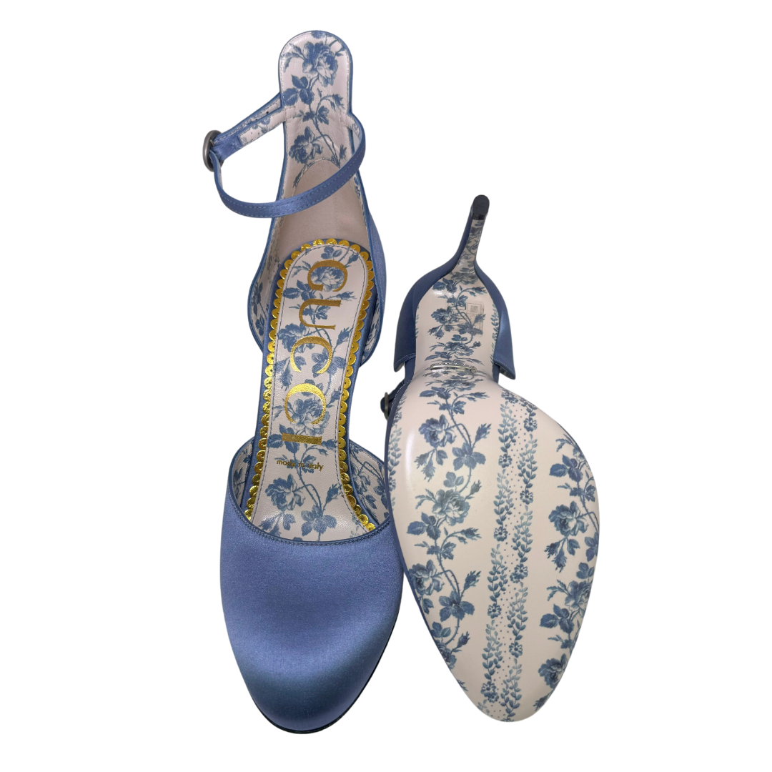Gucci D'Orsay Crystal Blue Heels