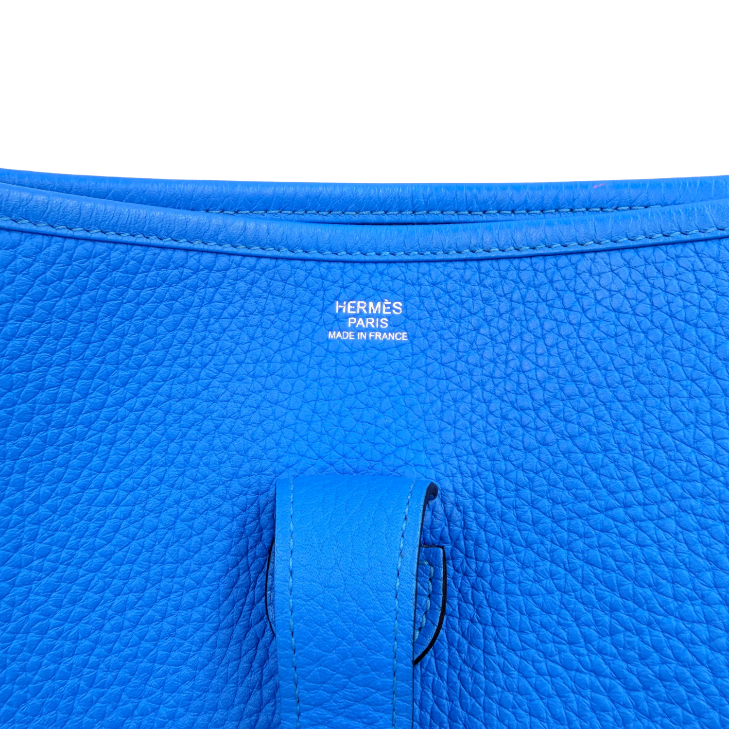 Hermès Taurillion Clemence Evelyne GM III 33 Blue Hydra