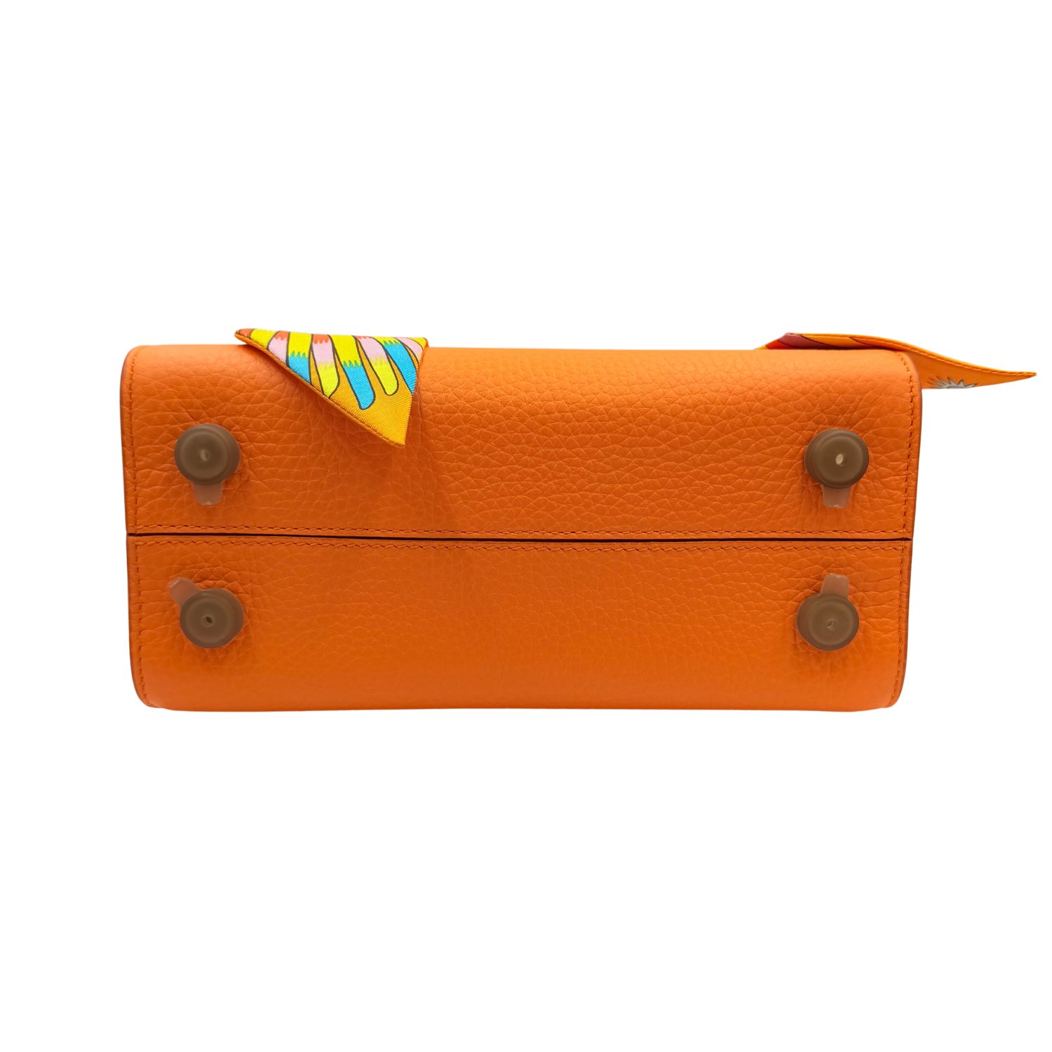 Christian Dior Mini Leather Diorever Crossbody Bag with Top Handle Orange (Comes with Hermès Twilly)