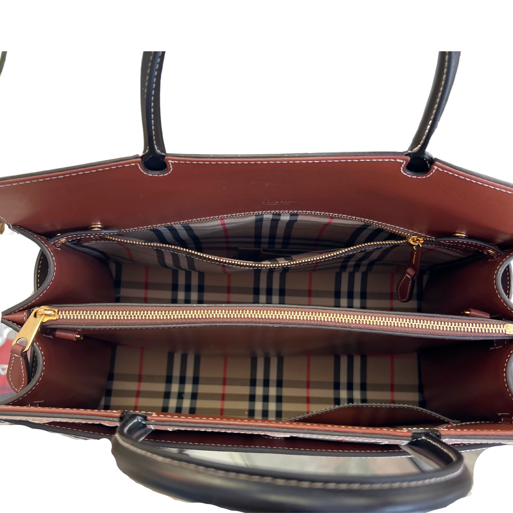 Burberry Check Title Tote Bag