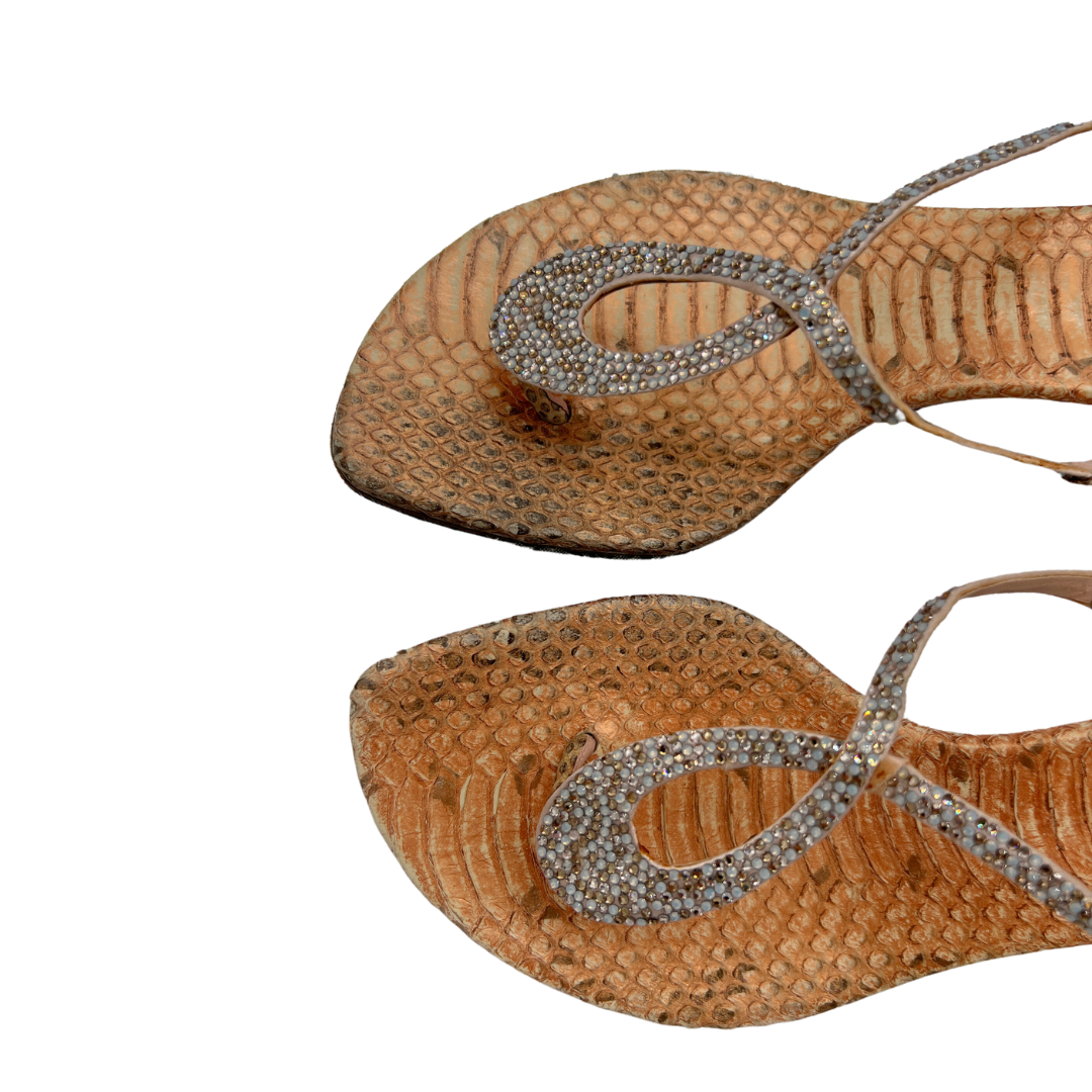 René Caovilla Snakeskin Sandals