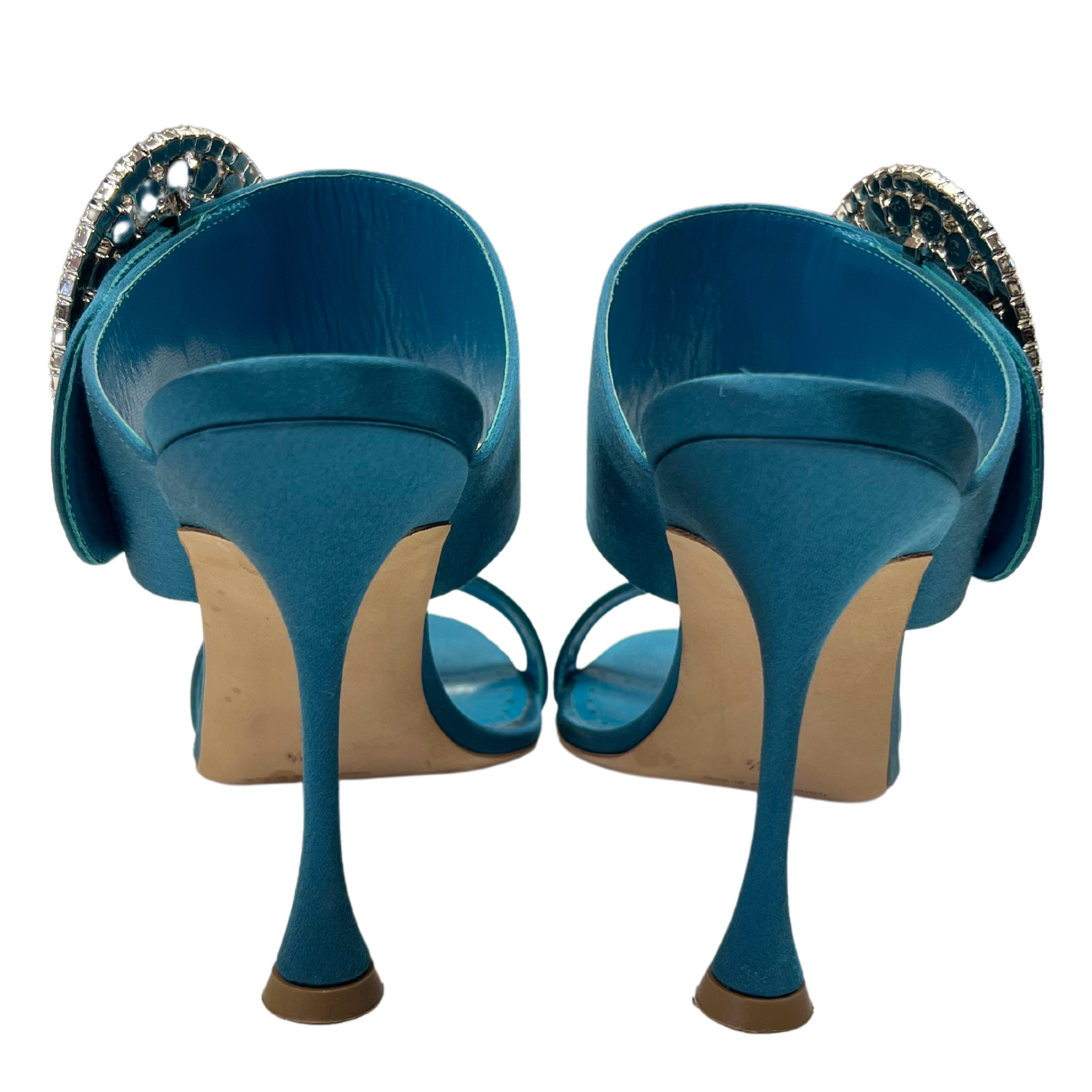 Manolo Blahnik Fibiona Crystal Satin Mule
