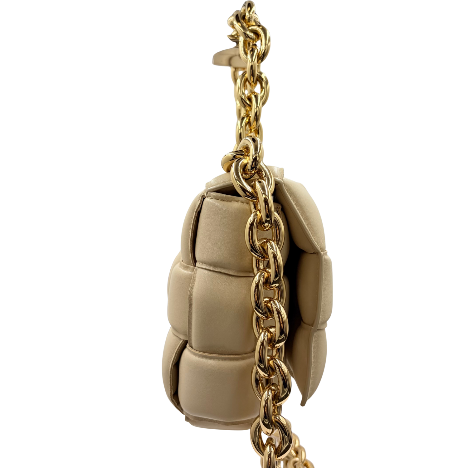 Bottega Veneta Intrecciato Chain Padded Cassette Beige