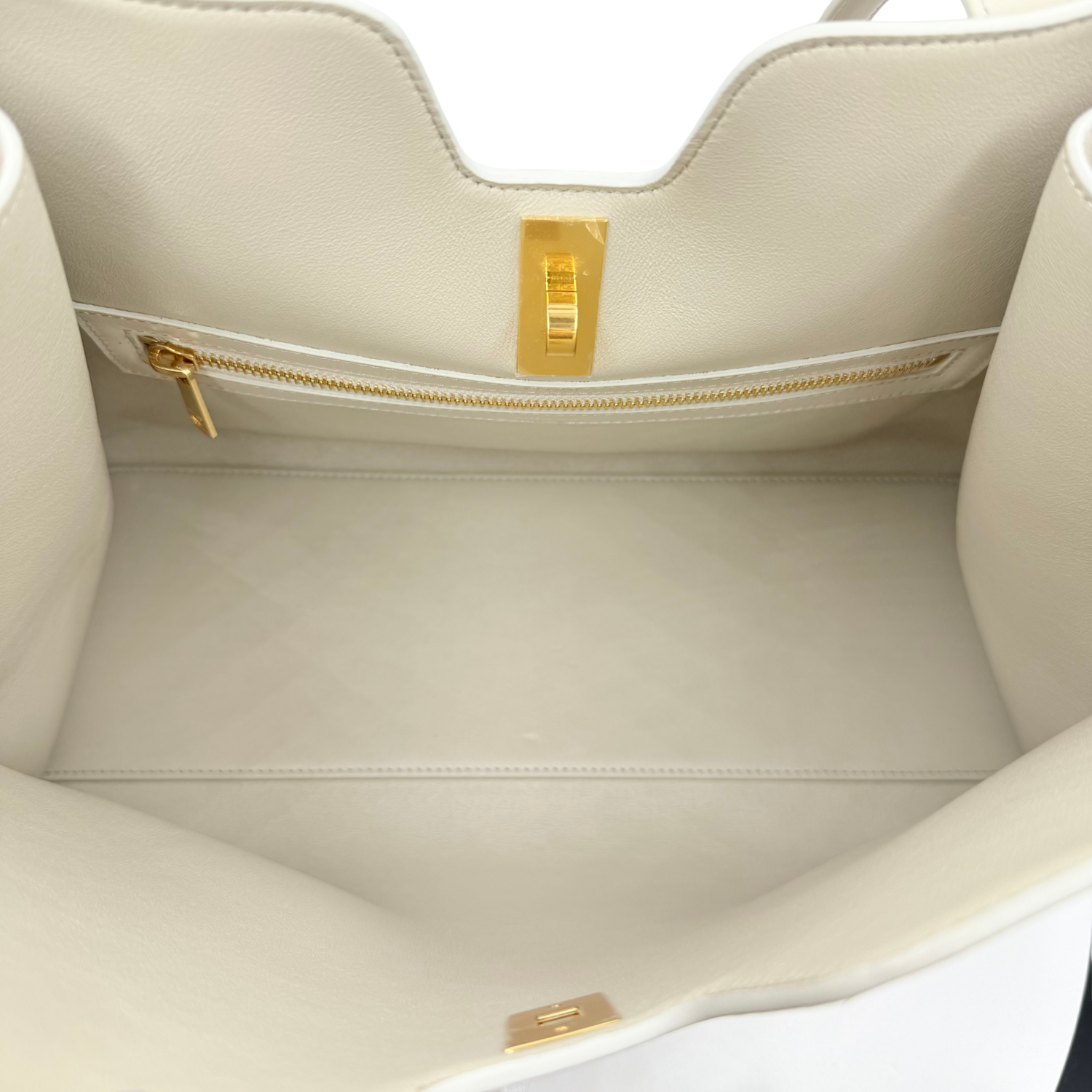 Celine Medium Leather Cabas 16 Light Grey