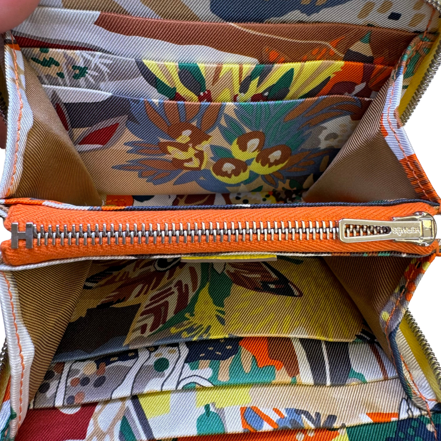 Hermès Epsom Silk'in Compact Wallet Lime