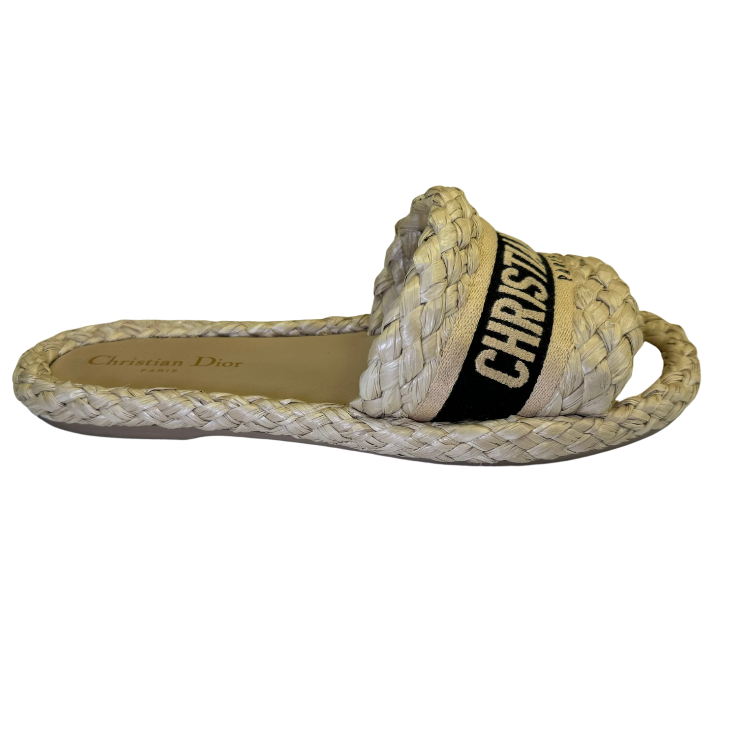 Christian Dior Dway Raffia Slides Slides