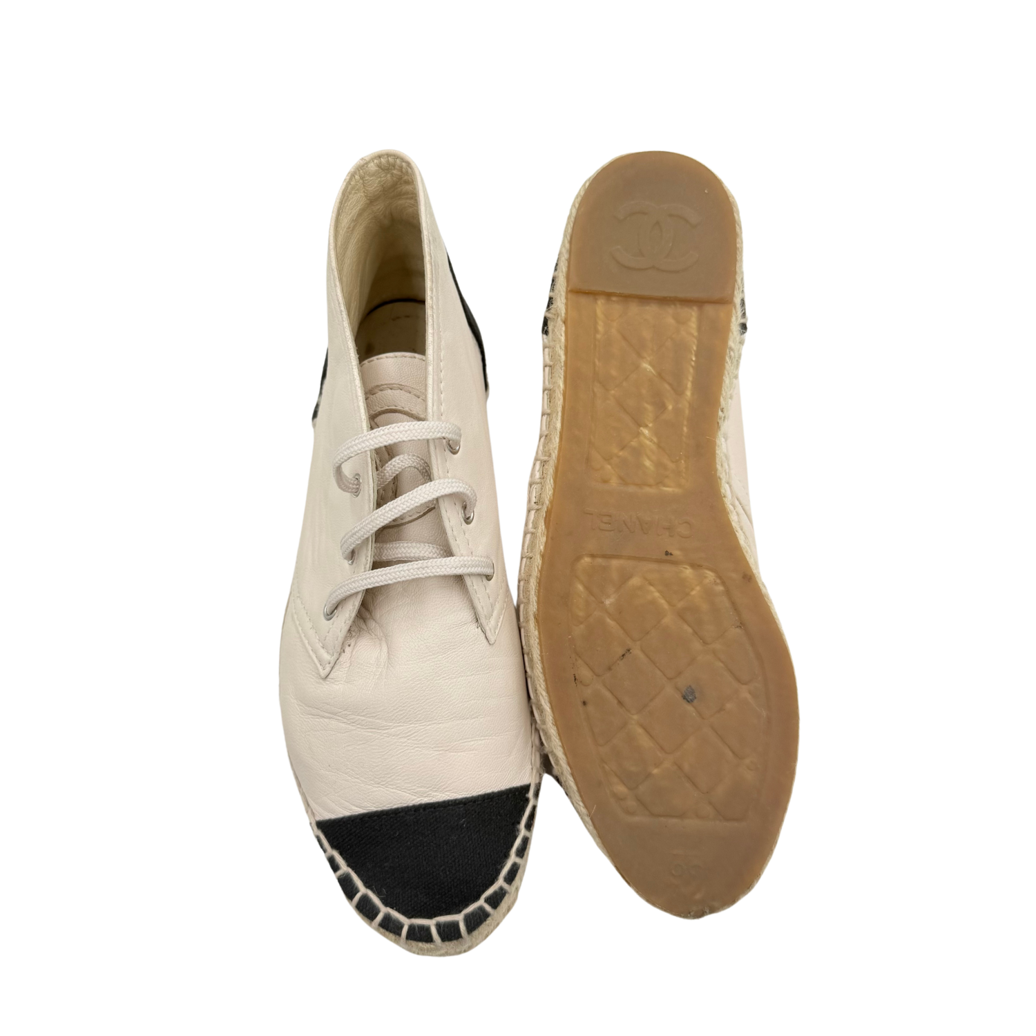 Chanel Chukka Espadrille High Top Boots