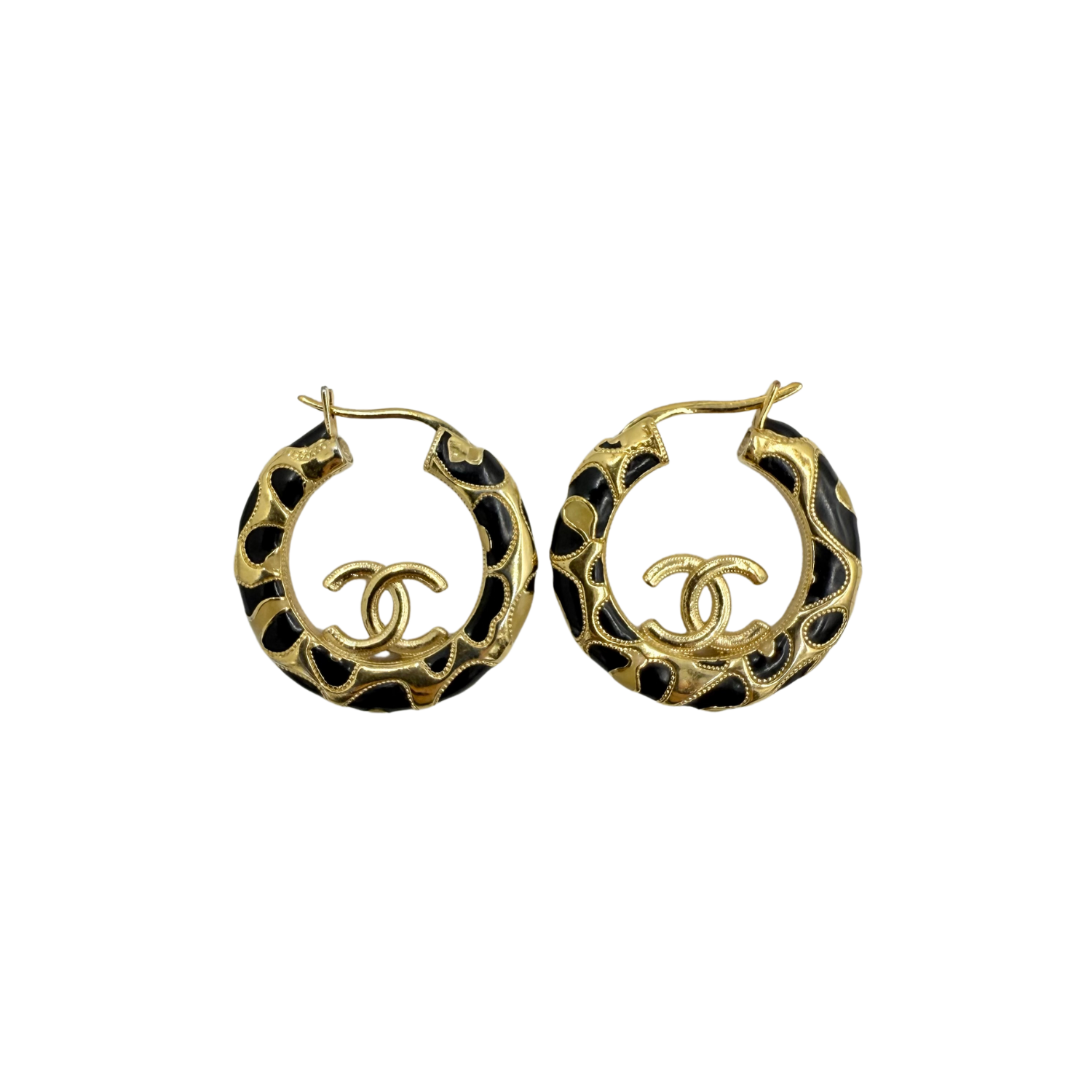 Chanel Leopard Print Hoop