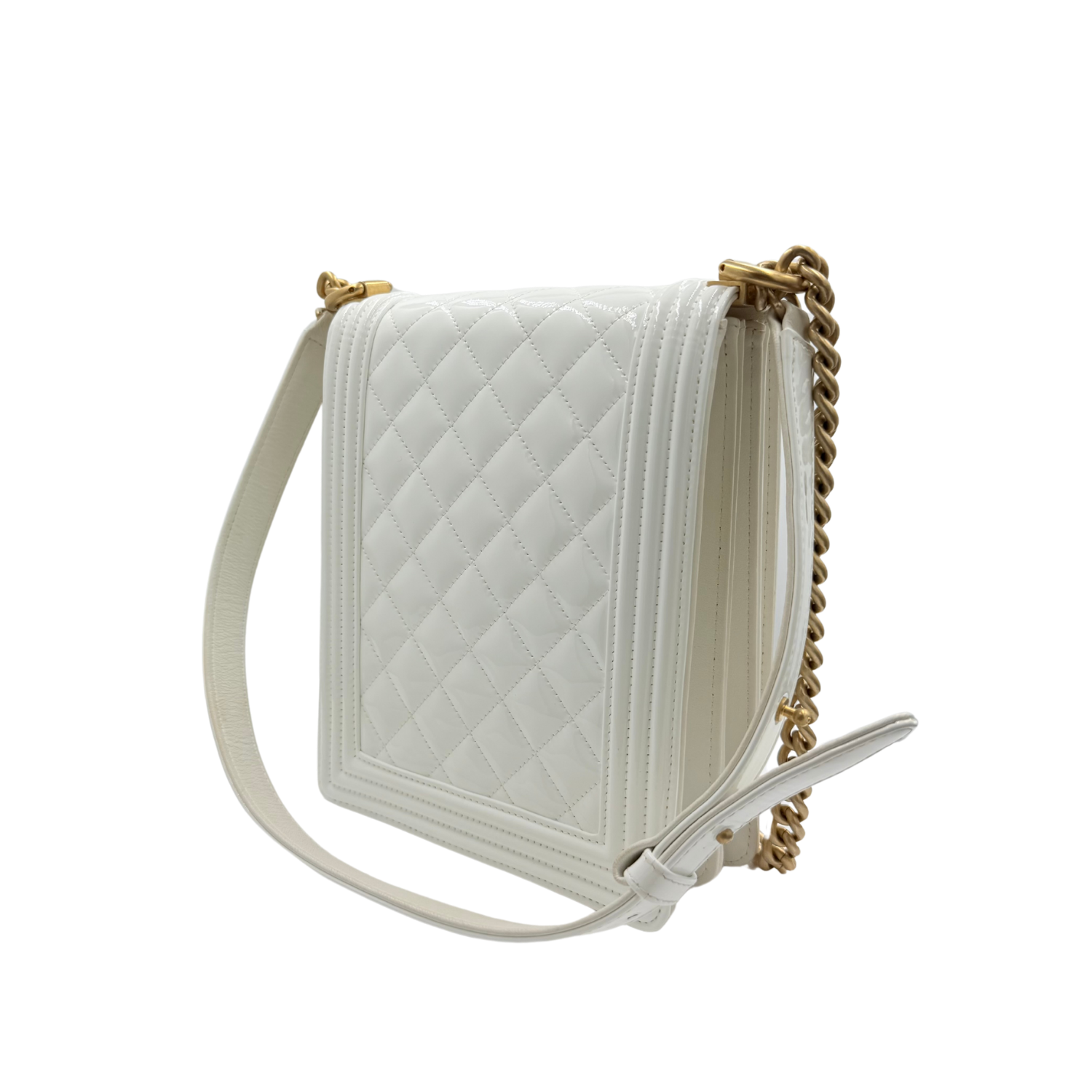 Chanel North South Boy Bag White