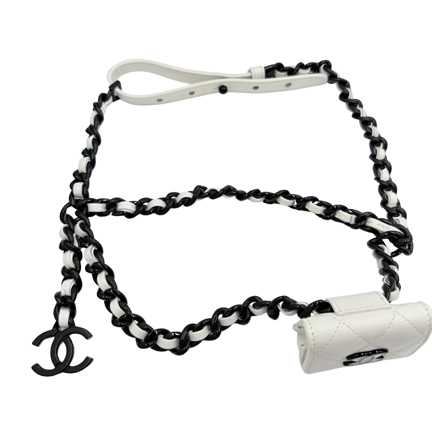 Chanel My Everything Belt Flap Airpods Holder White