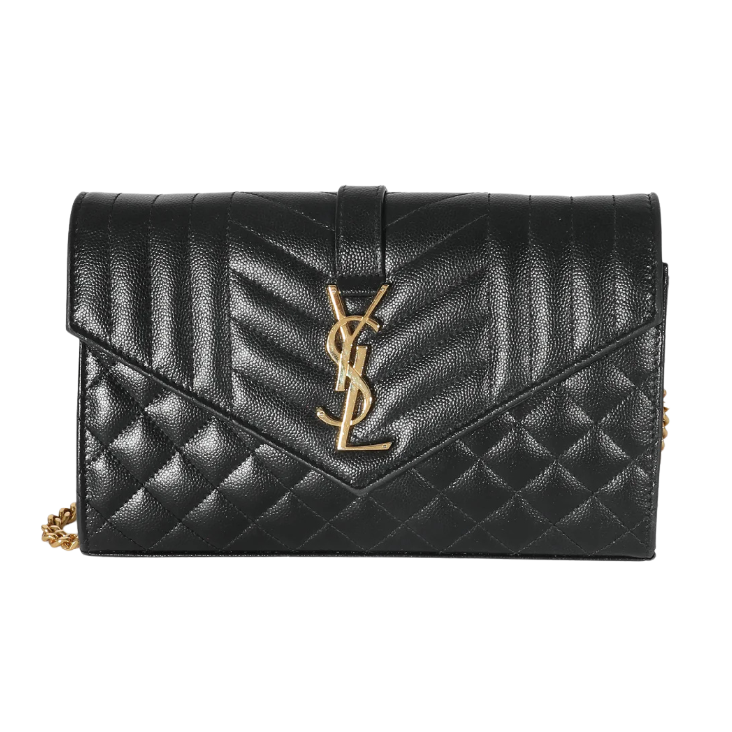 Yves Saint Laurent Triquilte Envelope Flap Bag Black