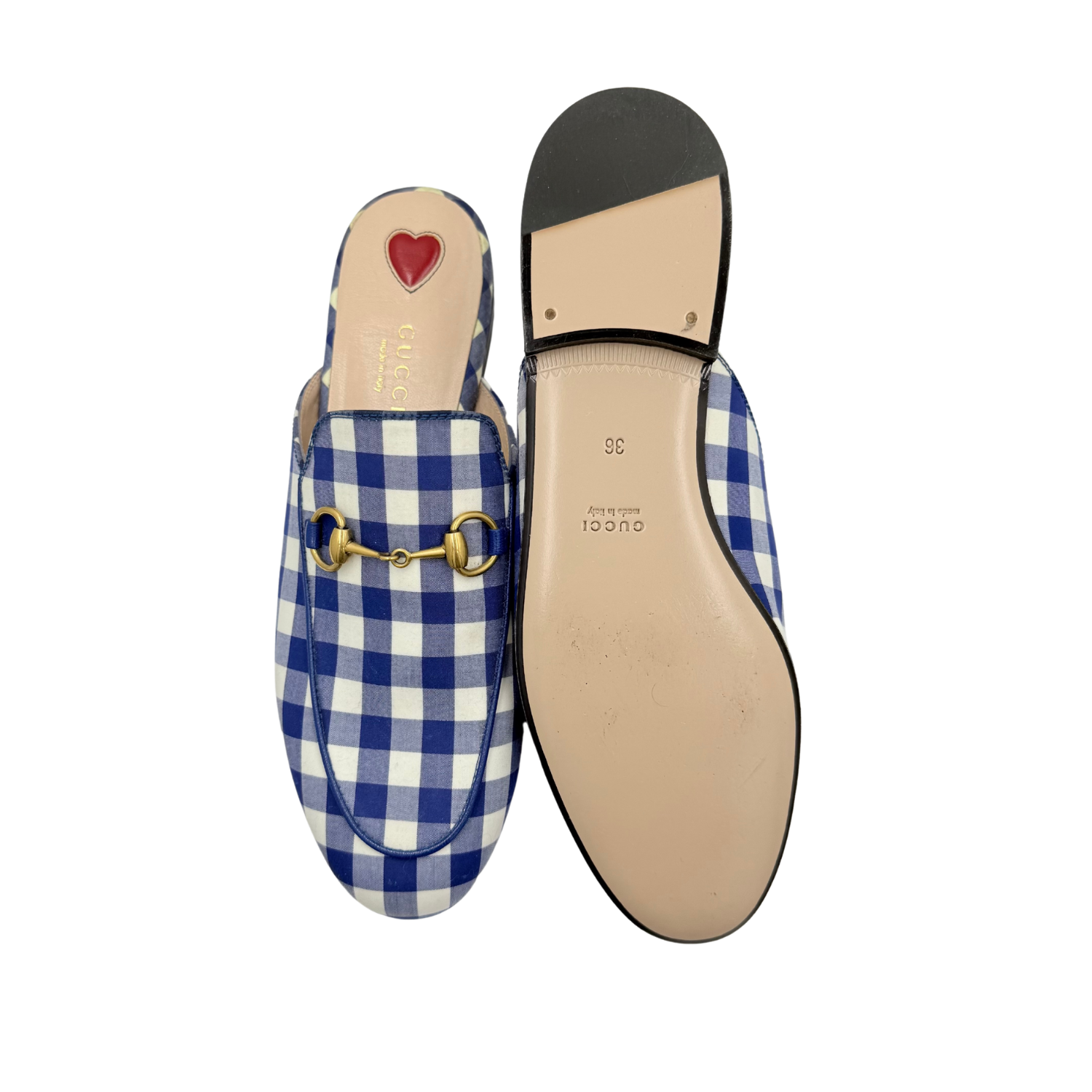 Gucci Horsebit Accent Mules Plaid Print