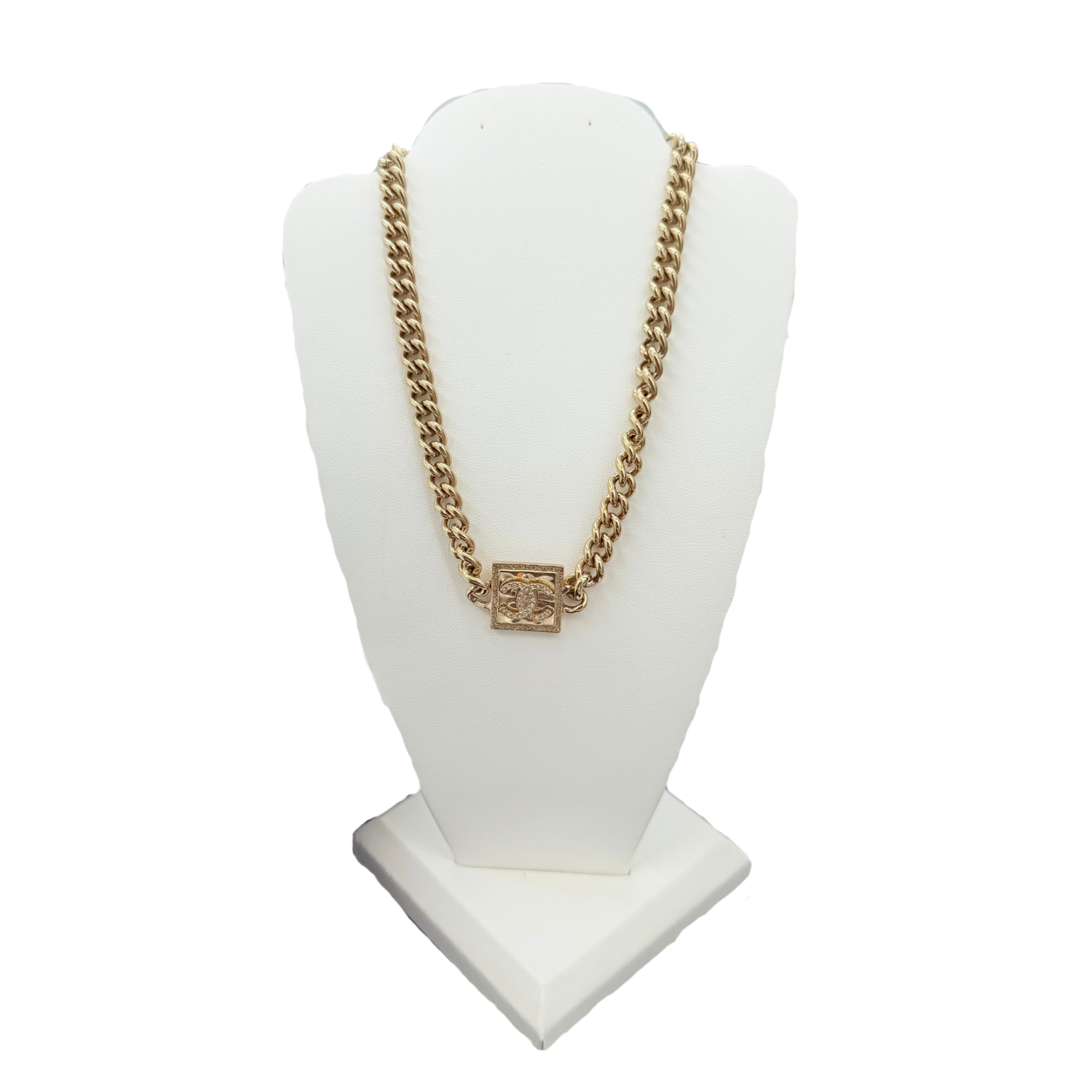 Chanel CC Metal Choker Necklace Gold