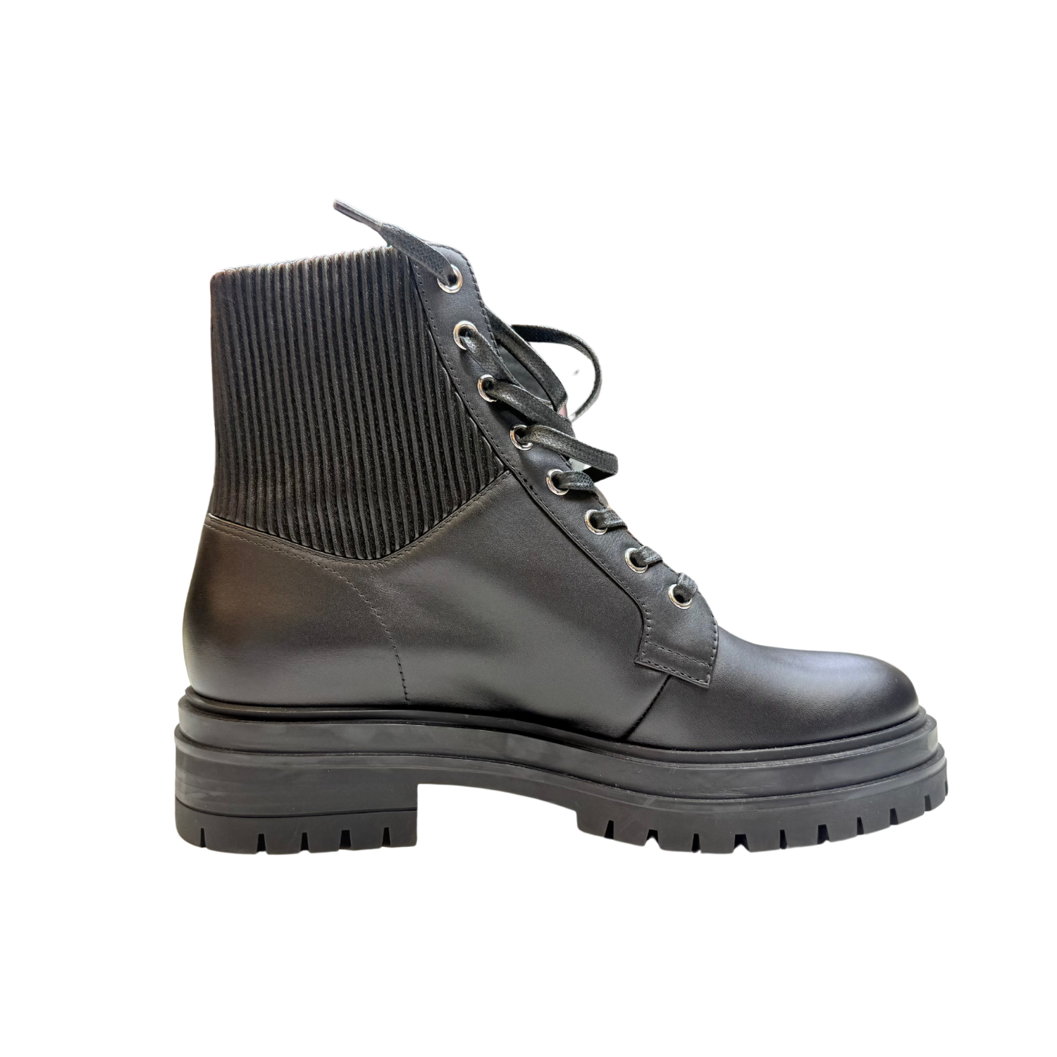 Gianvito Rossi Leather Combat Boots Black